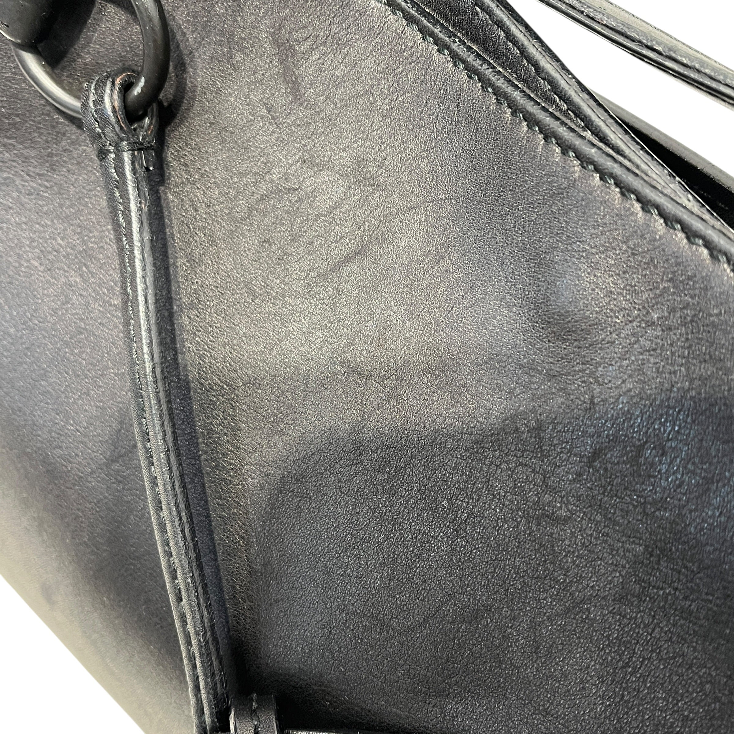 GUCCI/Hand Bag/Leather/BLK/VINTAGE HORSEBIT HOBO