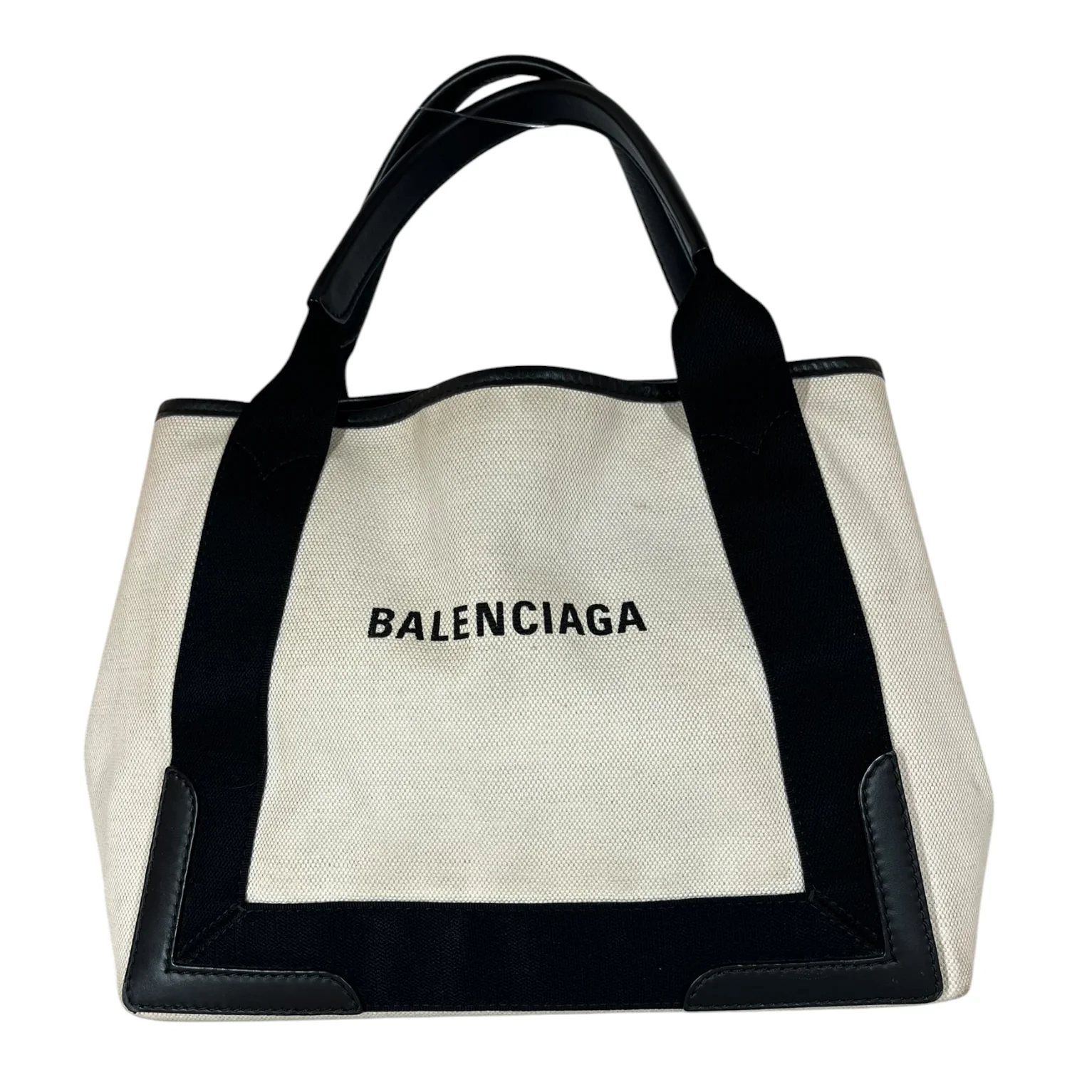 BALENCIAGA/Tote Bag/Cotton/WHT/Small canvas cabas tote