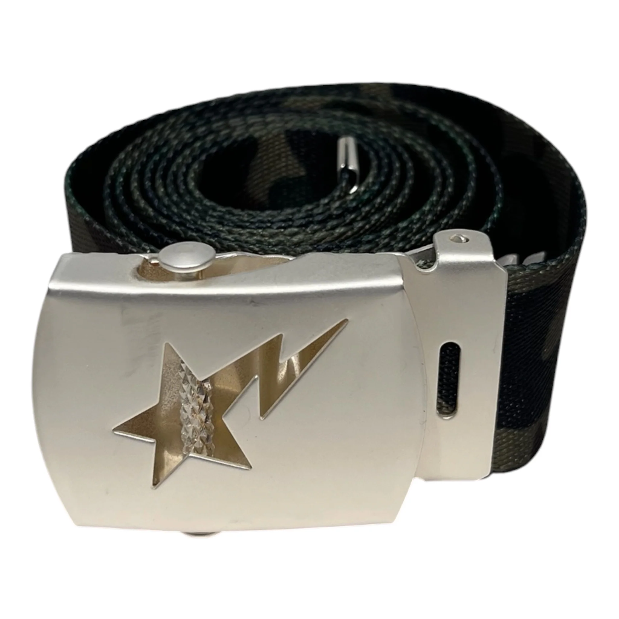 A BATHING APE/Belt/Camouflage/Cotton/GRN/BAPESTA STAR BELT