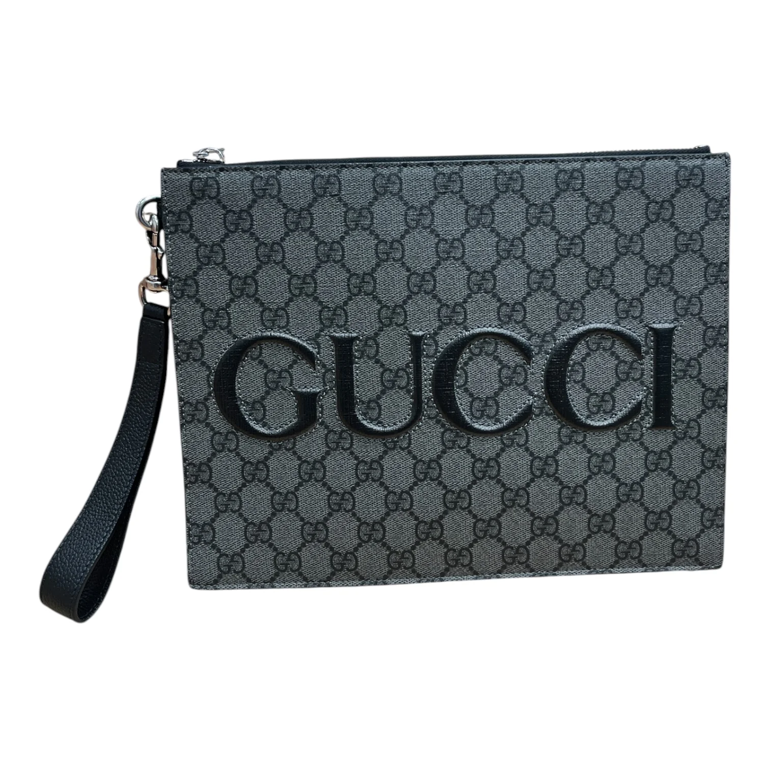 GUCCI/Pouch/Monogram/Leather/GRY/'GUCCI'