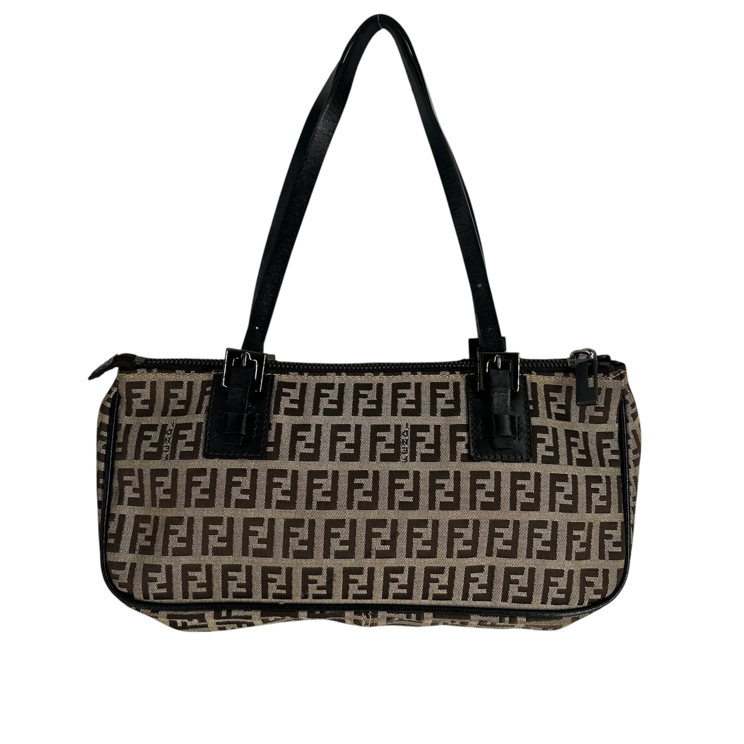 FENDI/Hand Bag/All Over Print/BRW/mini FENDI BLK STRAP