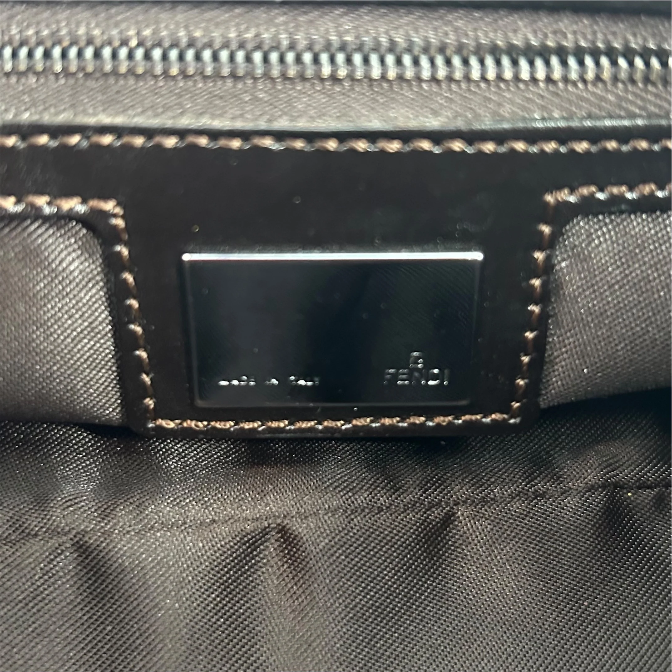 FENDI/Hand Bag/All Over Print/BRW/mini FENDI BLK STRAP