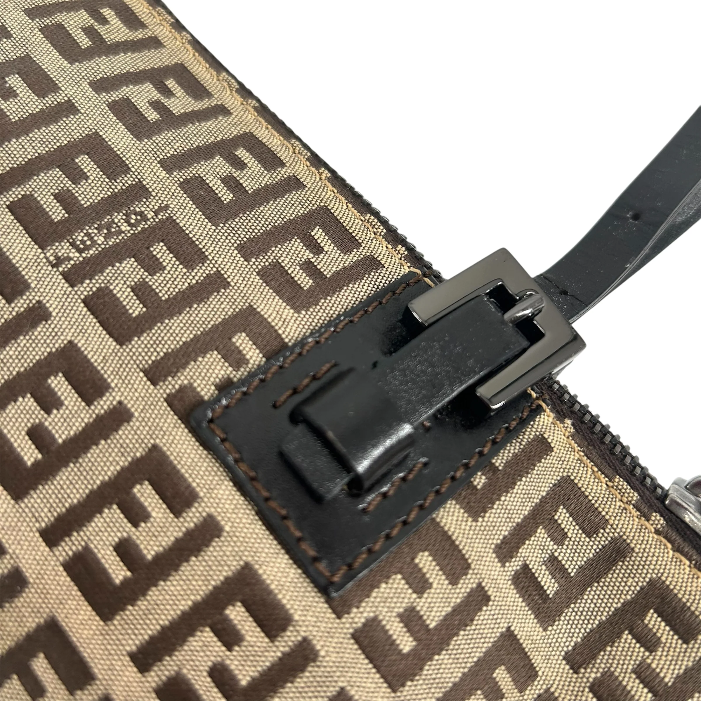 FENDI/Hand Bag/All Over Print/BRW/mini FENDI BLK STRAP