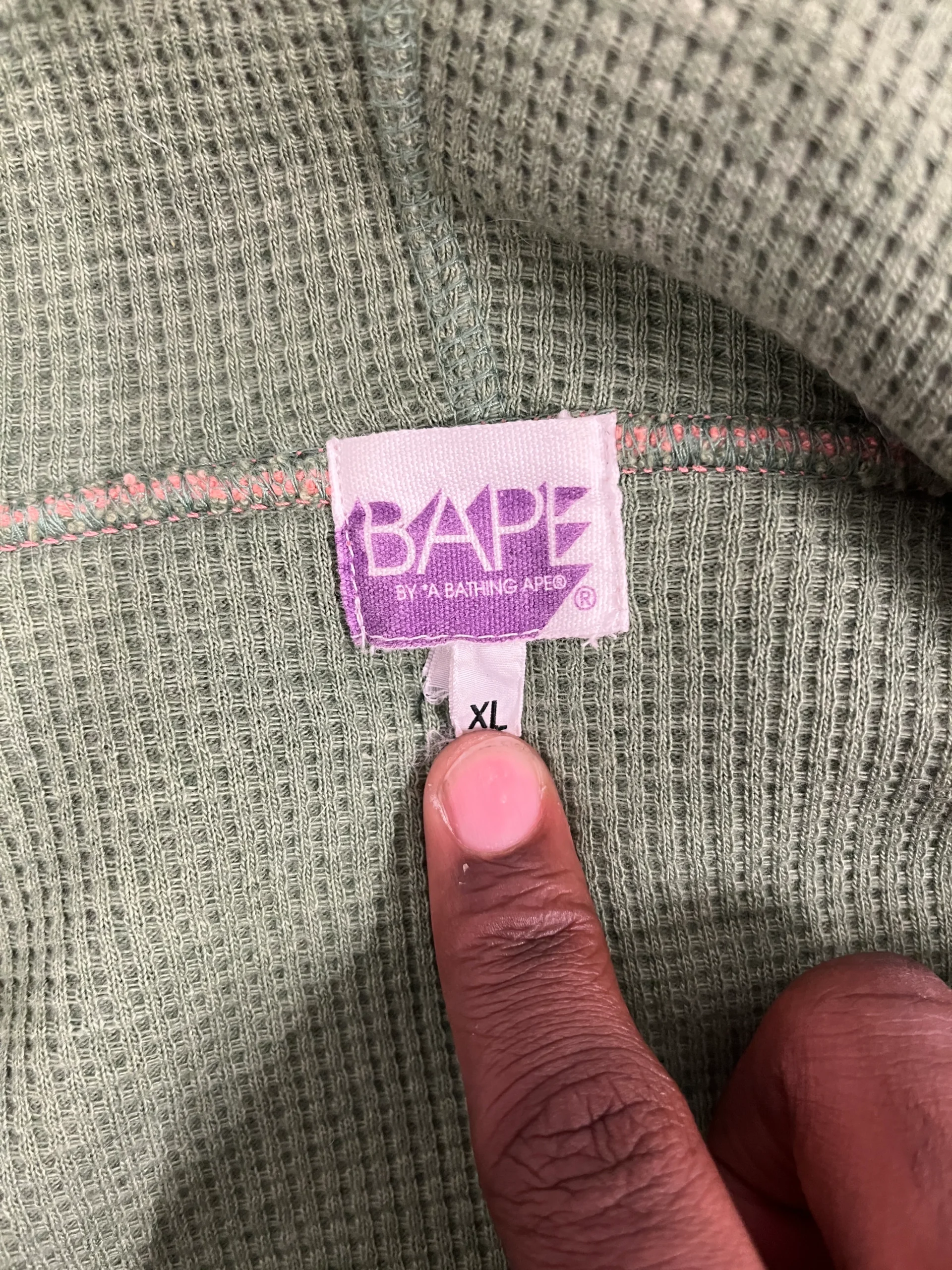 A BATHING APE/Zip Up Hoodie/XL/Cotton/PNK/