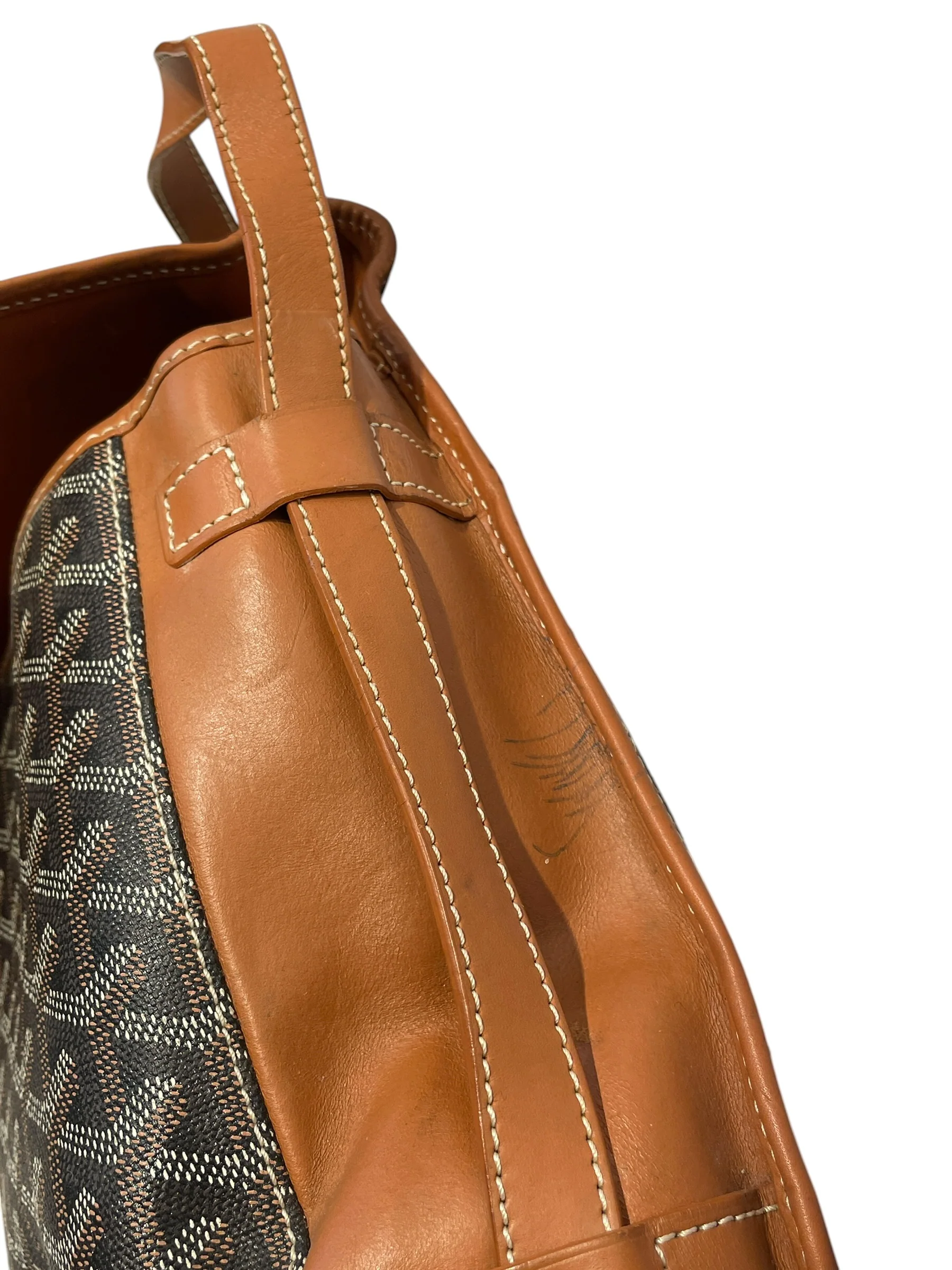 GOYARD/Cross Body Bag/All Over Print/Leather/BLK/belvedere pm messenger/brown