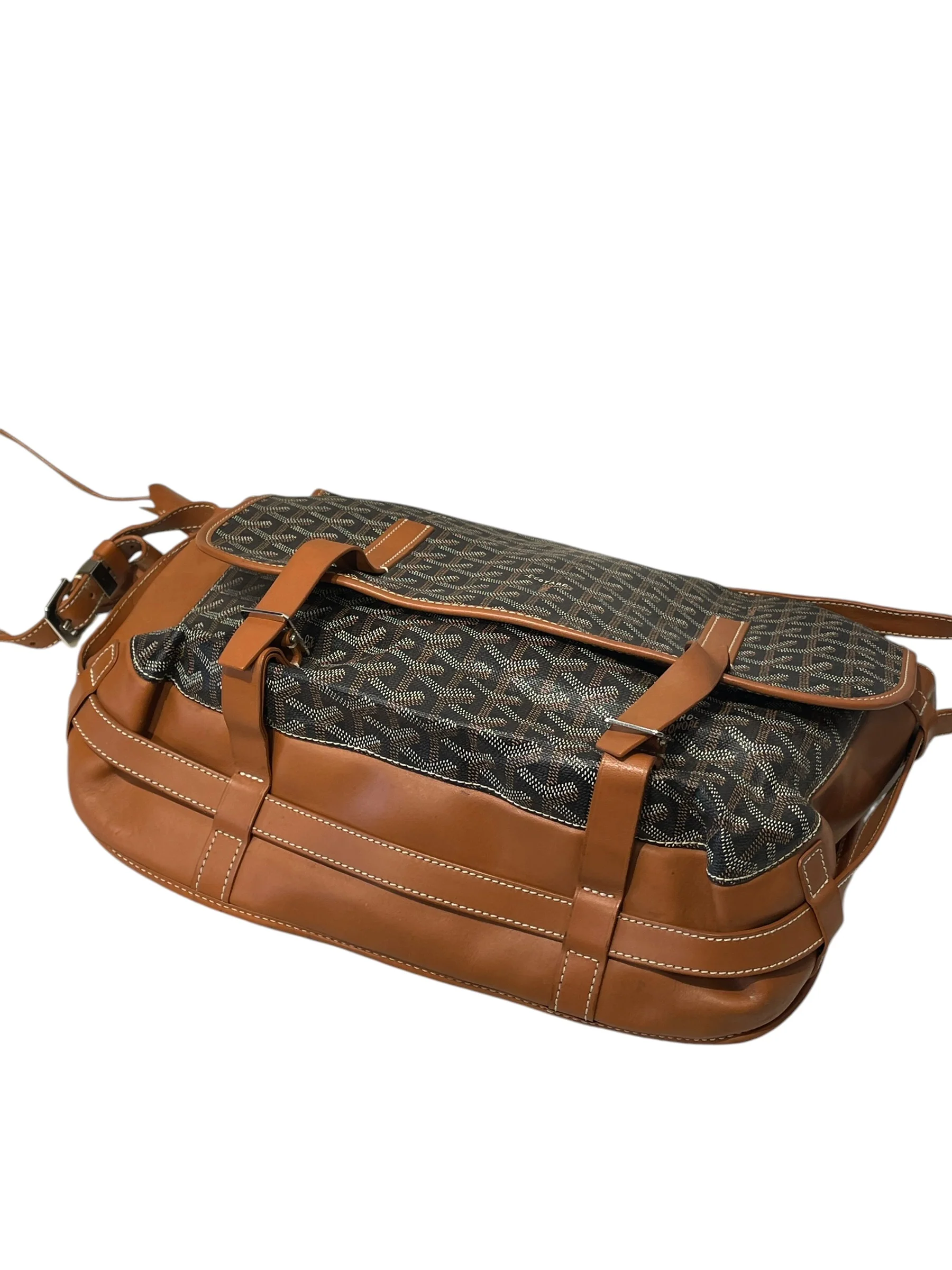 GOYARD/Cross Body Bag/All Over Print/Leather/BLK/belvedere pm messenger/brown