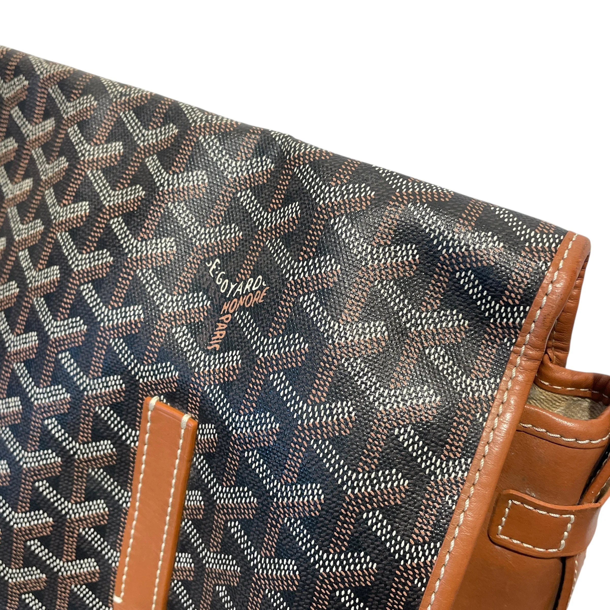 GOYARD/Cross Body Bag/All Over Print/Leather/BLK/belvedere pm messenger/brown