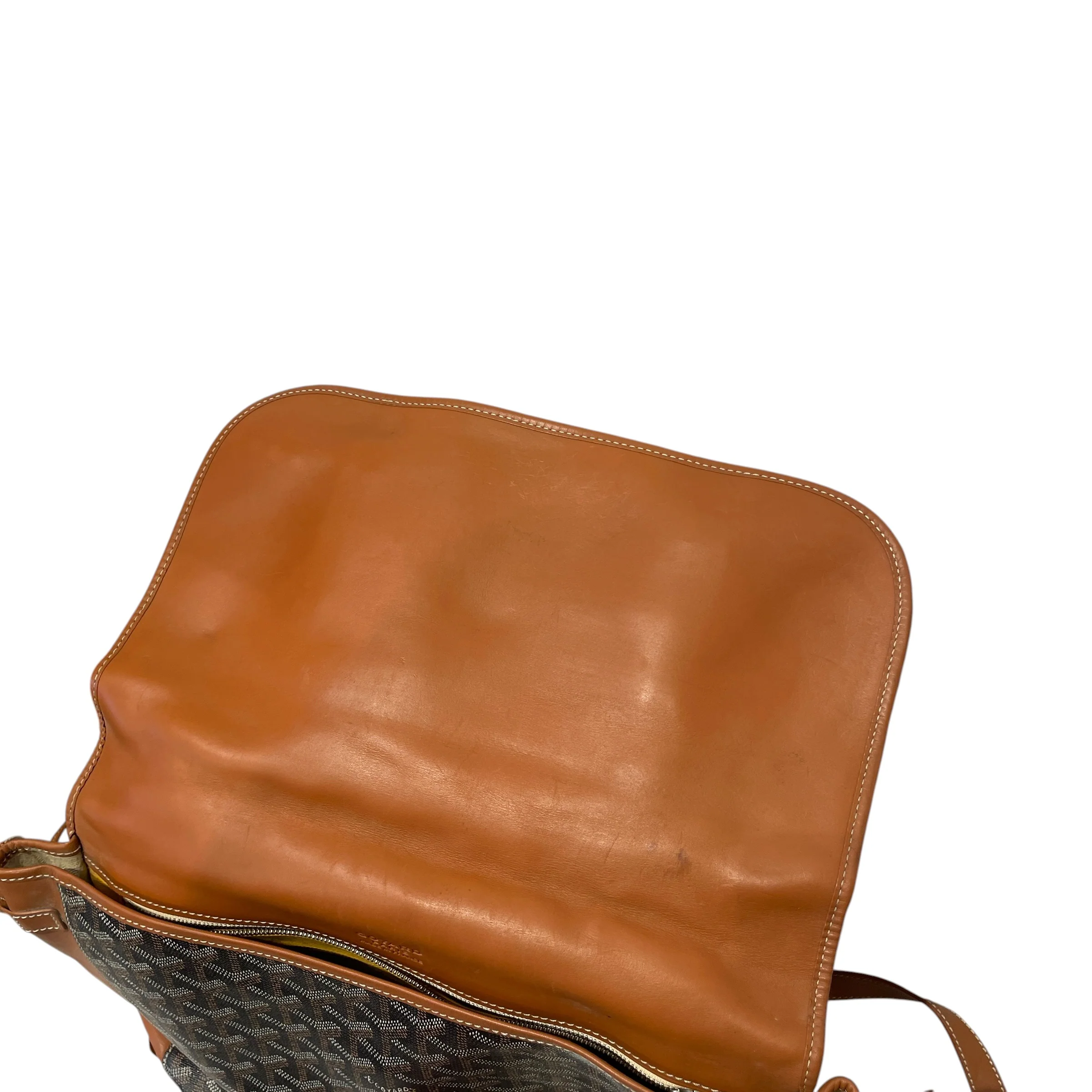 GOYARD/Cross Body Bag/All Over Print/Leather/BLK/belvedere pm messenger/brown