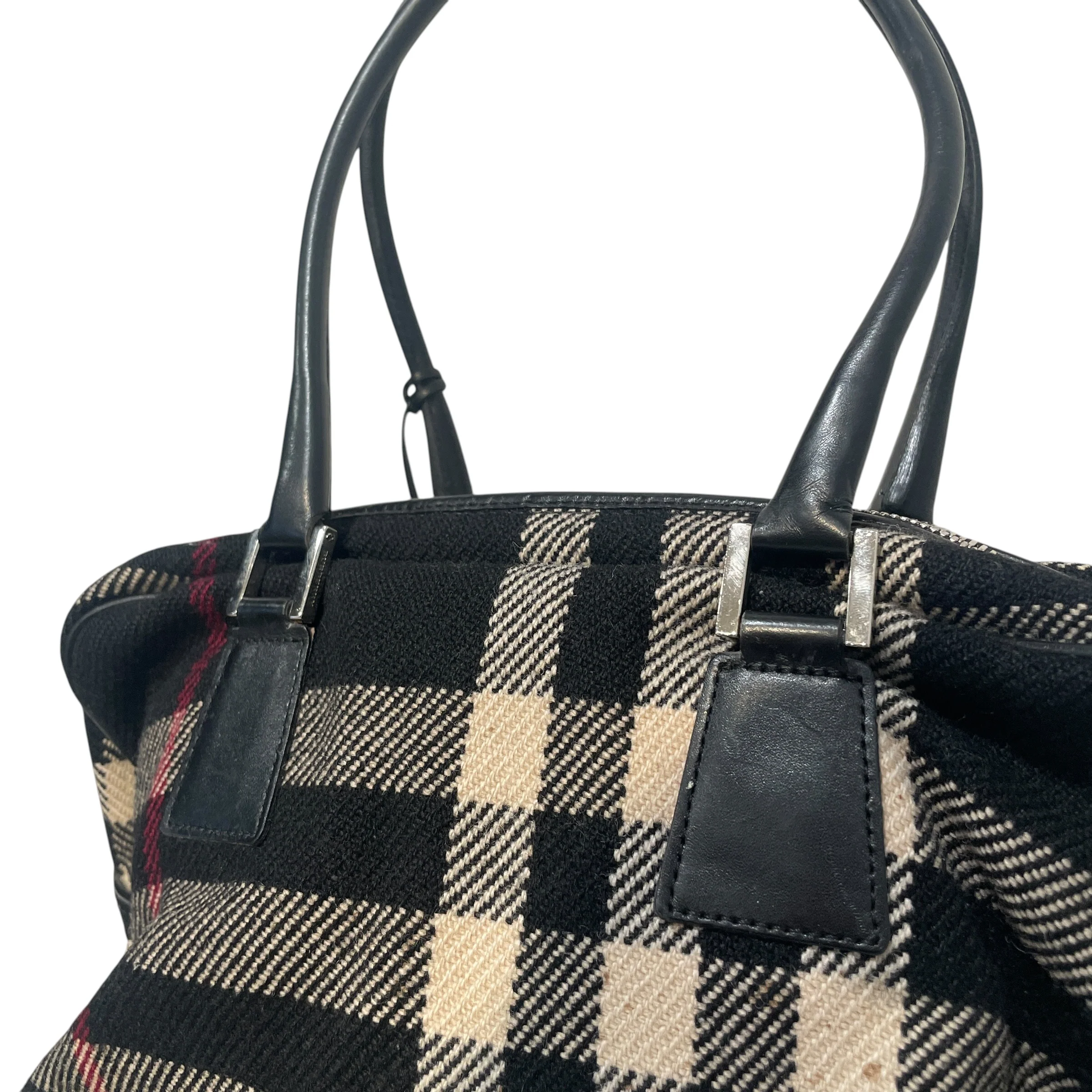 BURBERRY/Hand Bag/Plaid/Cotton/BLK/Nova Check