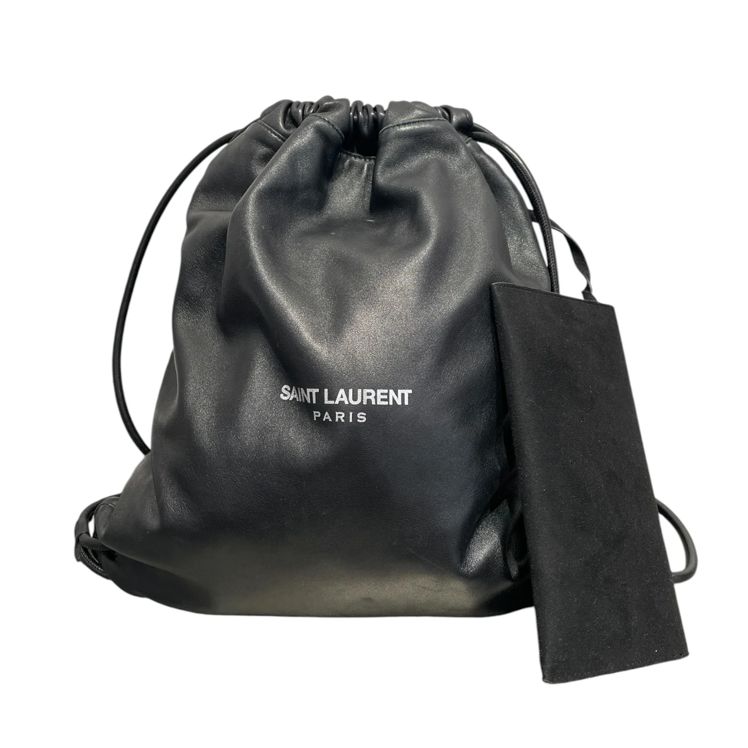 YVES SAINT LAURENT/Backpack/Leather/BLK/Teddy Drawstring Backpack