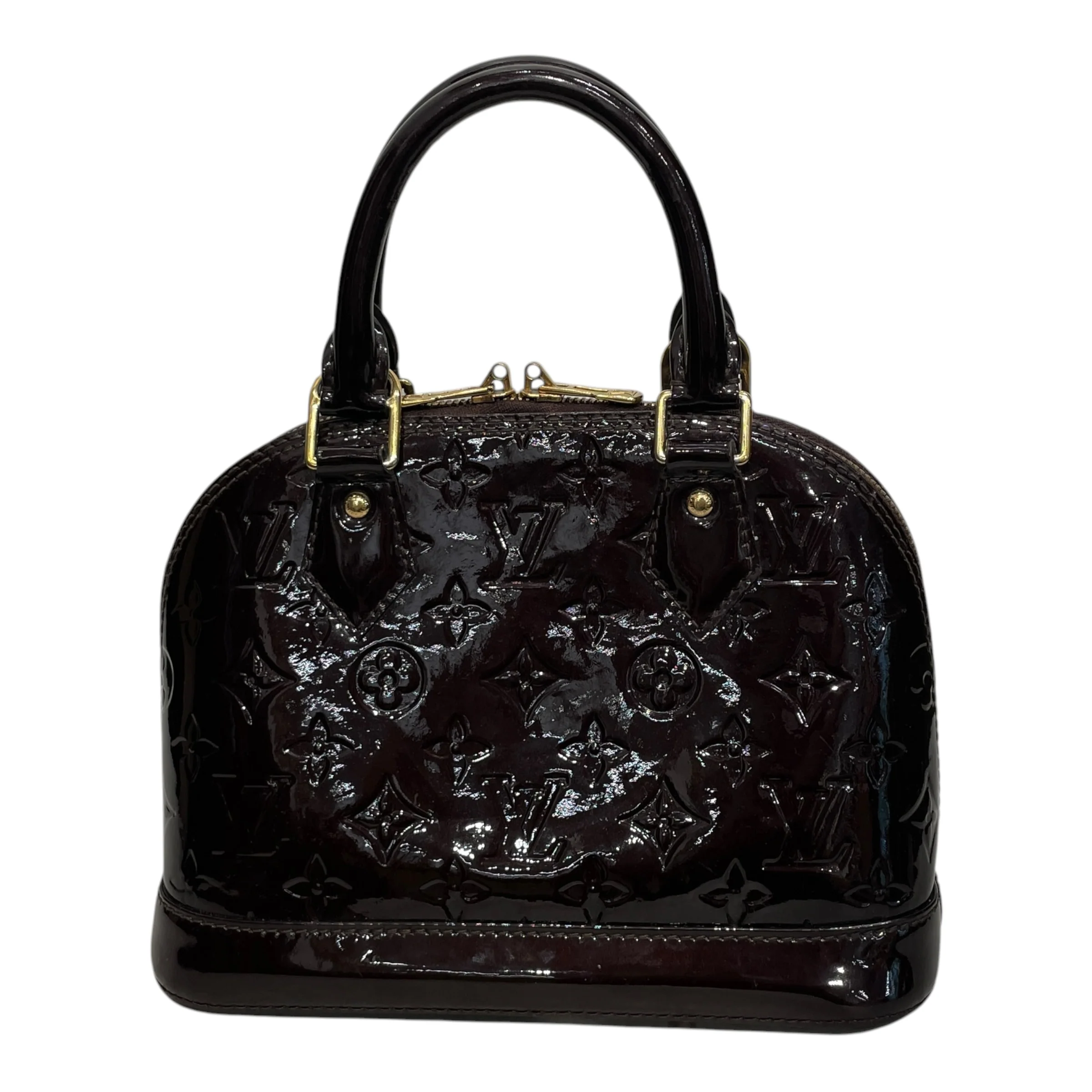 LOUIS VUITTON/Cross Body Bag/Monogram/Leather/BRD/VERNIS ALMA BB