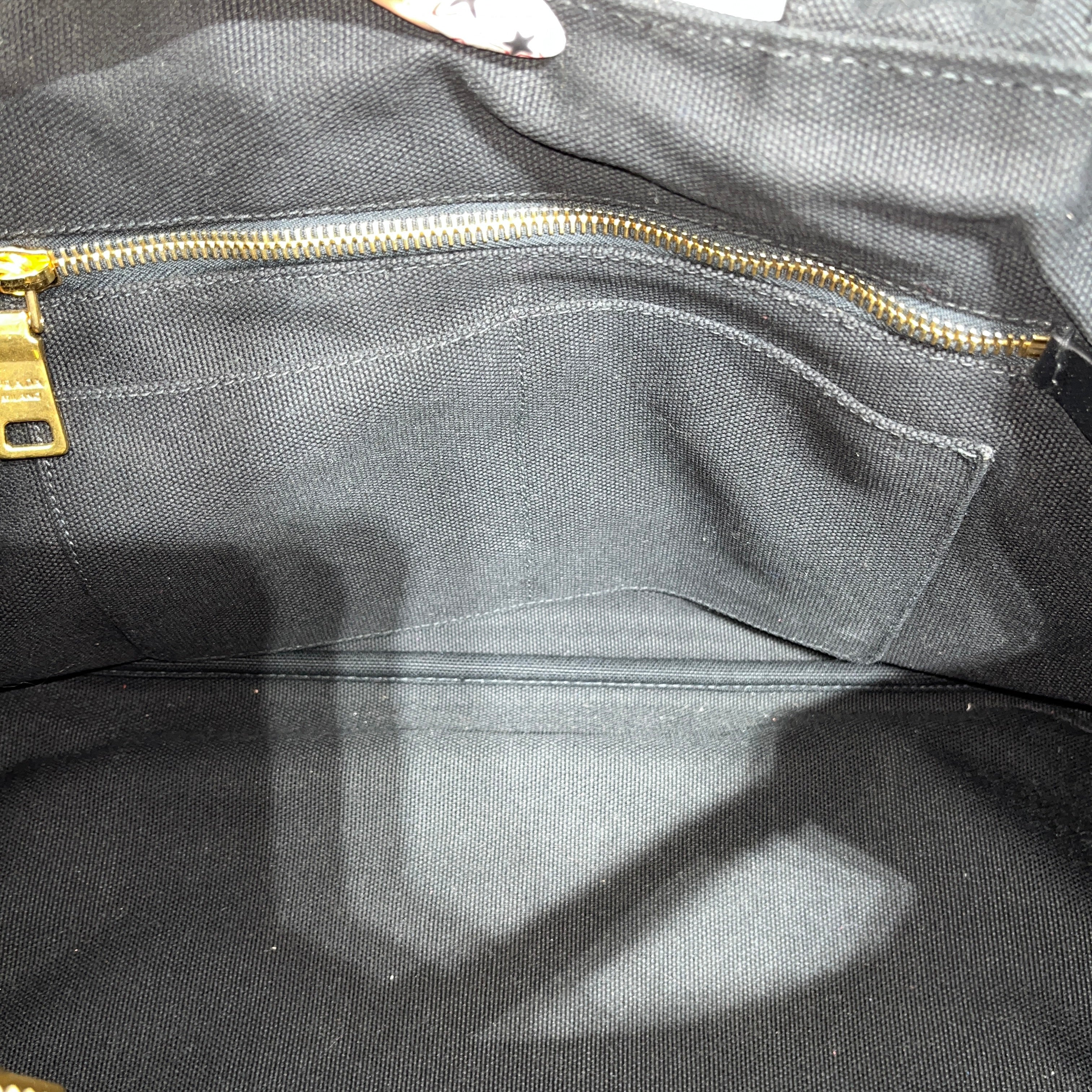 PRADA/Tote Bag/Cotton/BLK/jewled/ canapa canvas