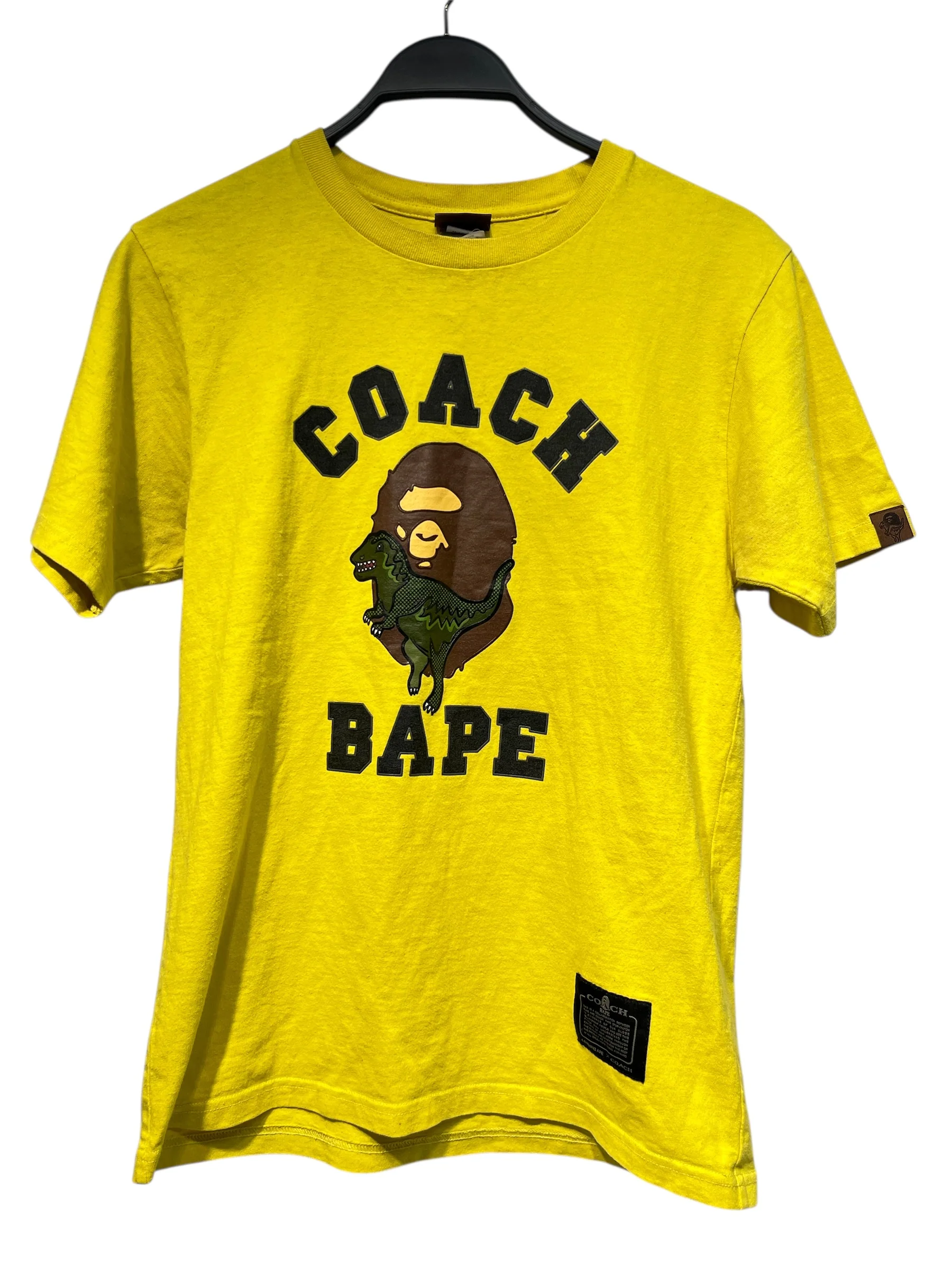 A BATHING APE/COACH/T-Shirt/S/Cotton/YEL/Graphic/rexy tee