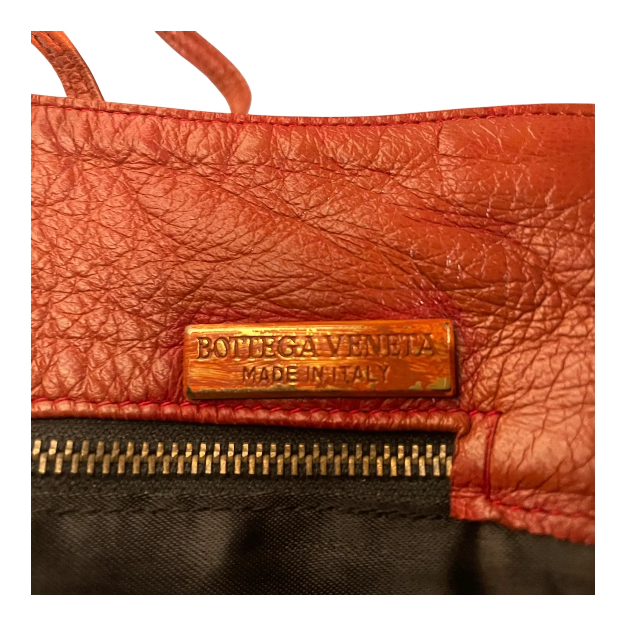 BOTTEGA VENETA/Hand Bag/Leather/ORN/WOODEN STRAP HOLDERS