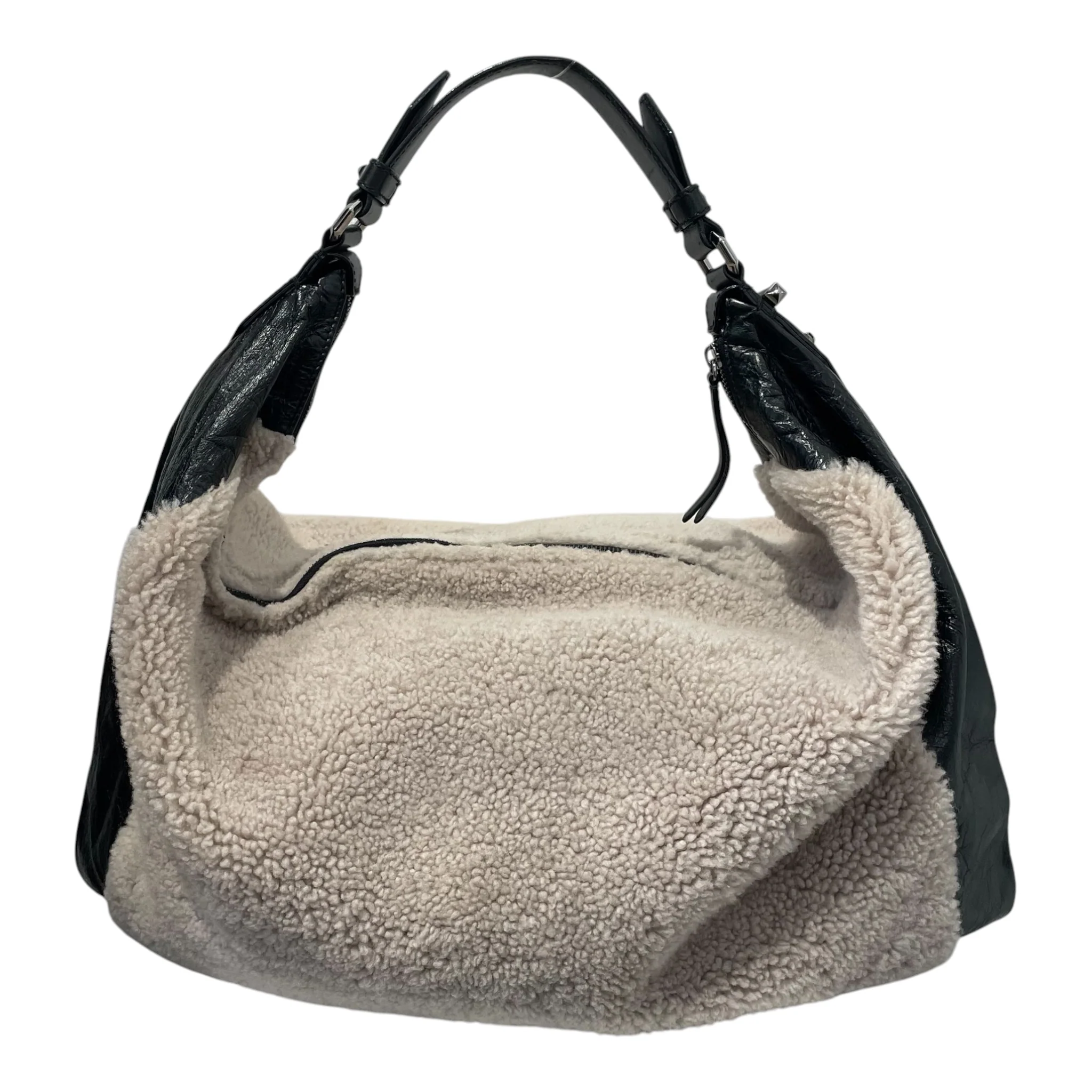 JIMMY CHOO/Bag/Leather/BLK/SHEARLING