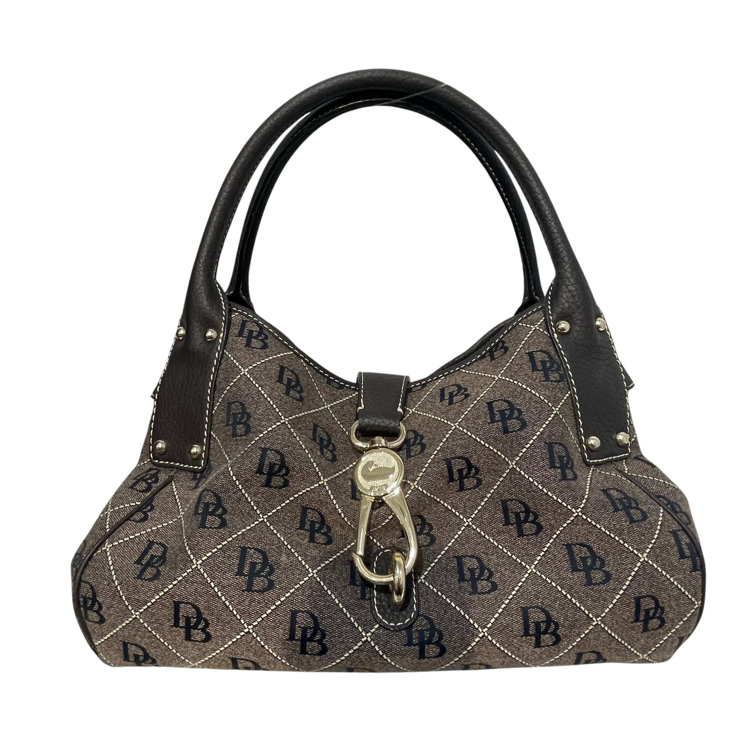 Dooney & Bourke/Hand Bag/Monogram/Cotton/GRY/Canvas Hobo