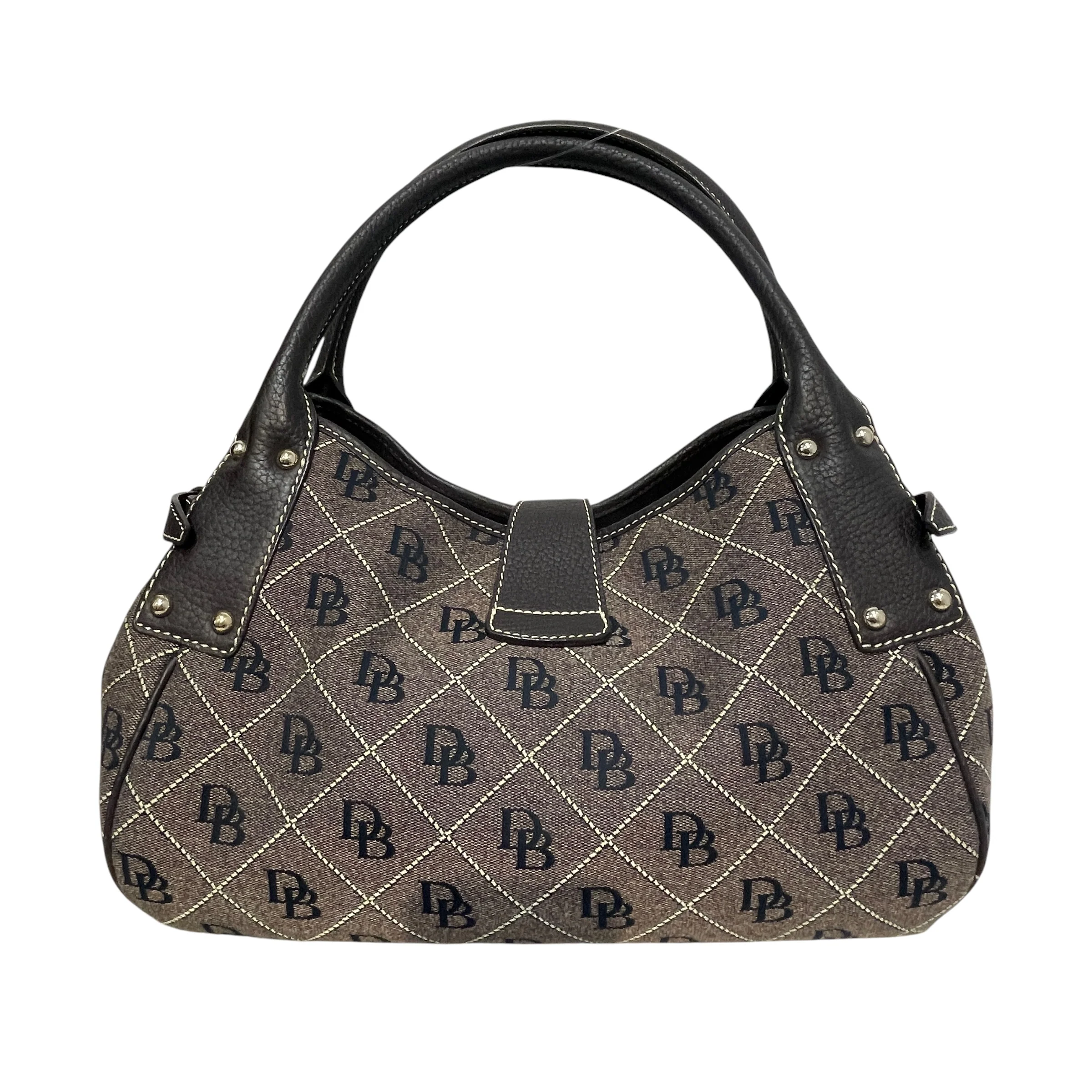 Dooney & Bourke/Hand Bag/Monogram/Cotton/GRY/Canvas Hobo