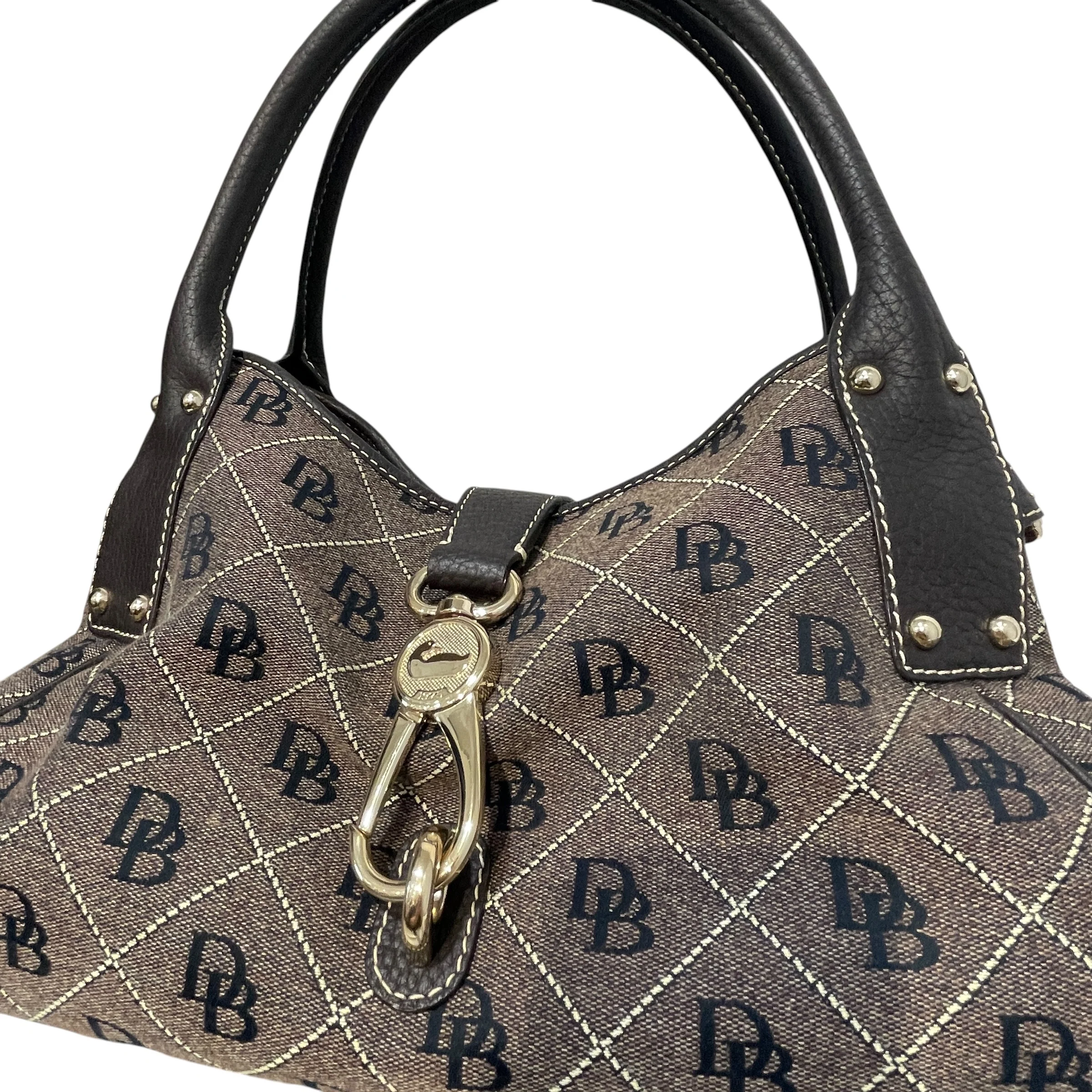 Dooney & Bourke/Hand Bag/Monogram/Cotton/GRY/Canvas Hobo