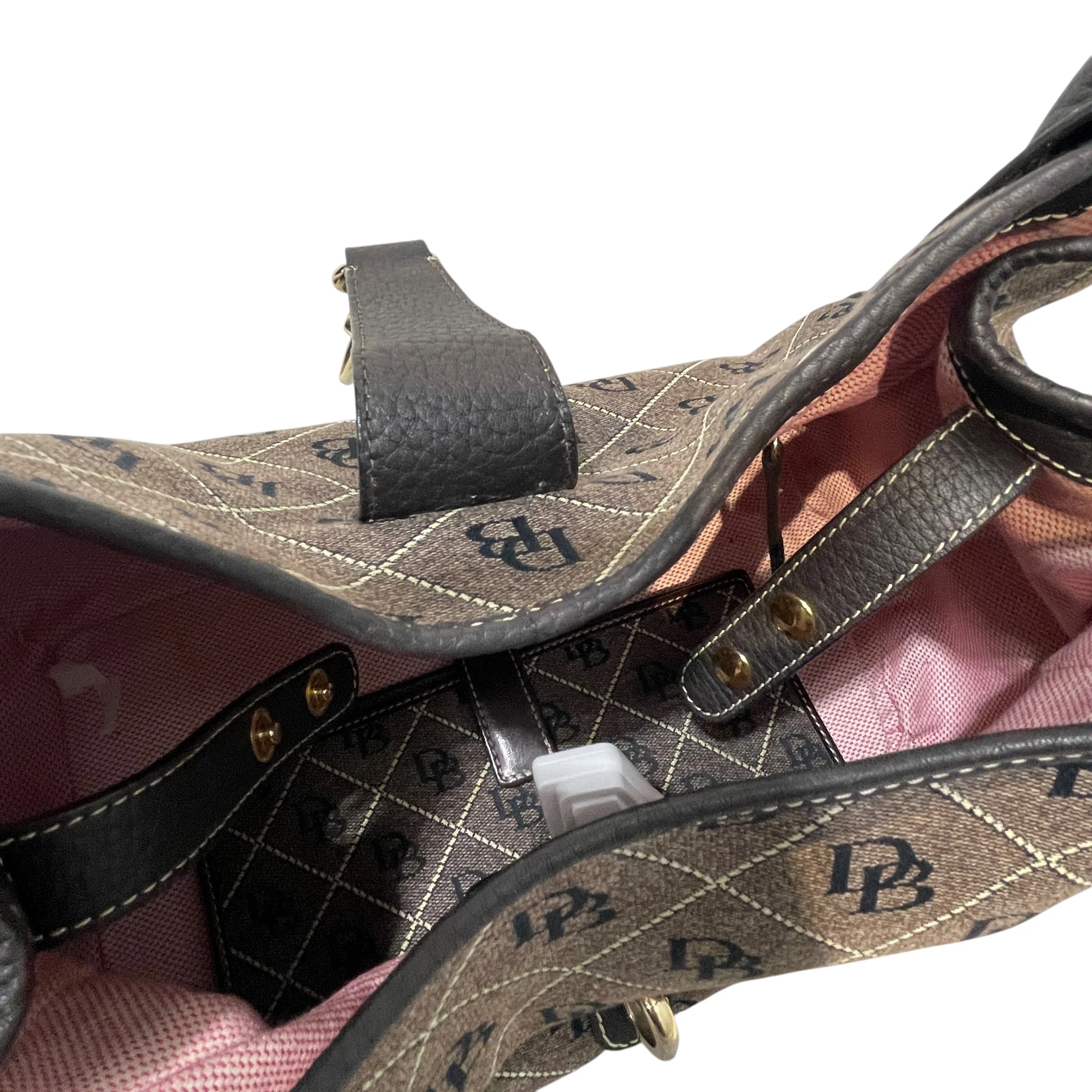 Dooney & Bourke/Hand Bag/Monogram/Cotton/GRY/Canvas Hobo