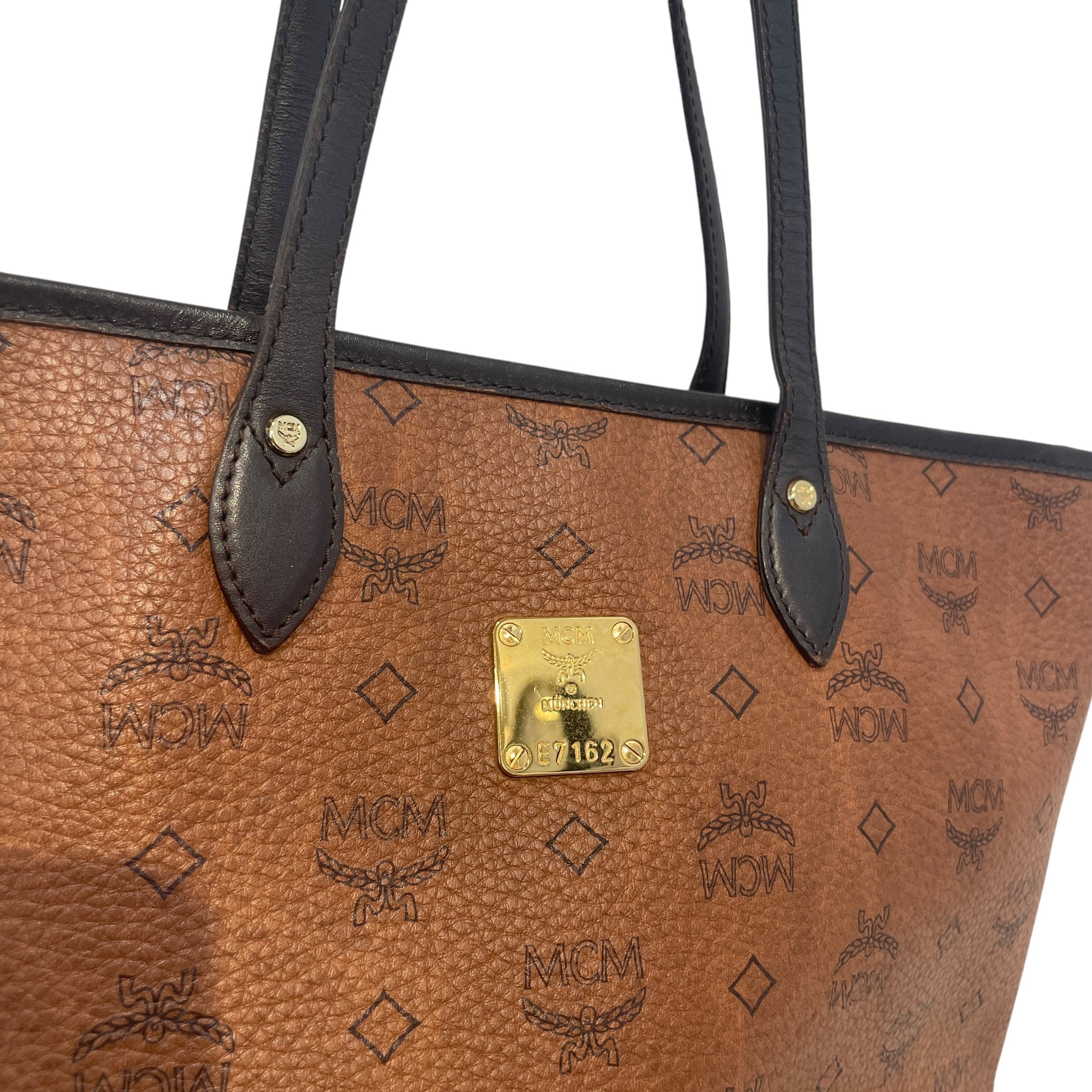 MCM/Tote Bag/Monogram/Leather/BRW/Viscetos Shopping Tote