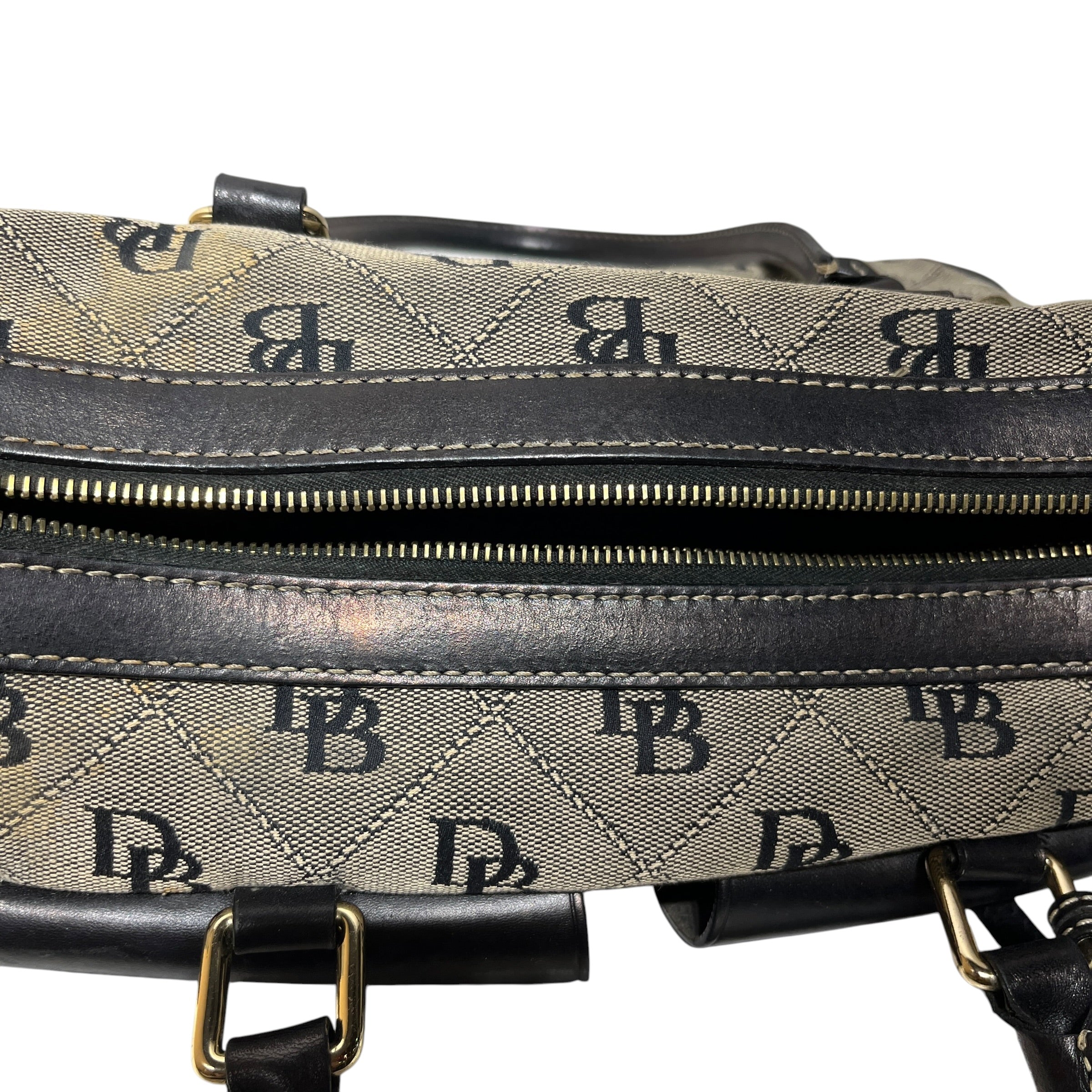 Dooney & Bourke/Tote Bag/Monogram/Cotton/BLK/Double Pocket Handbag