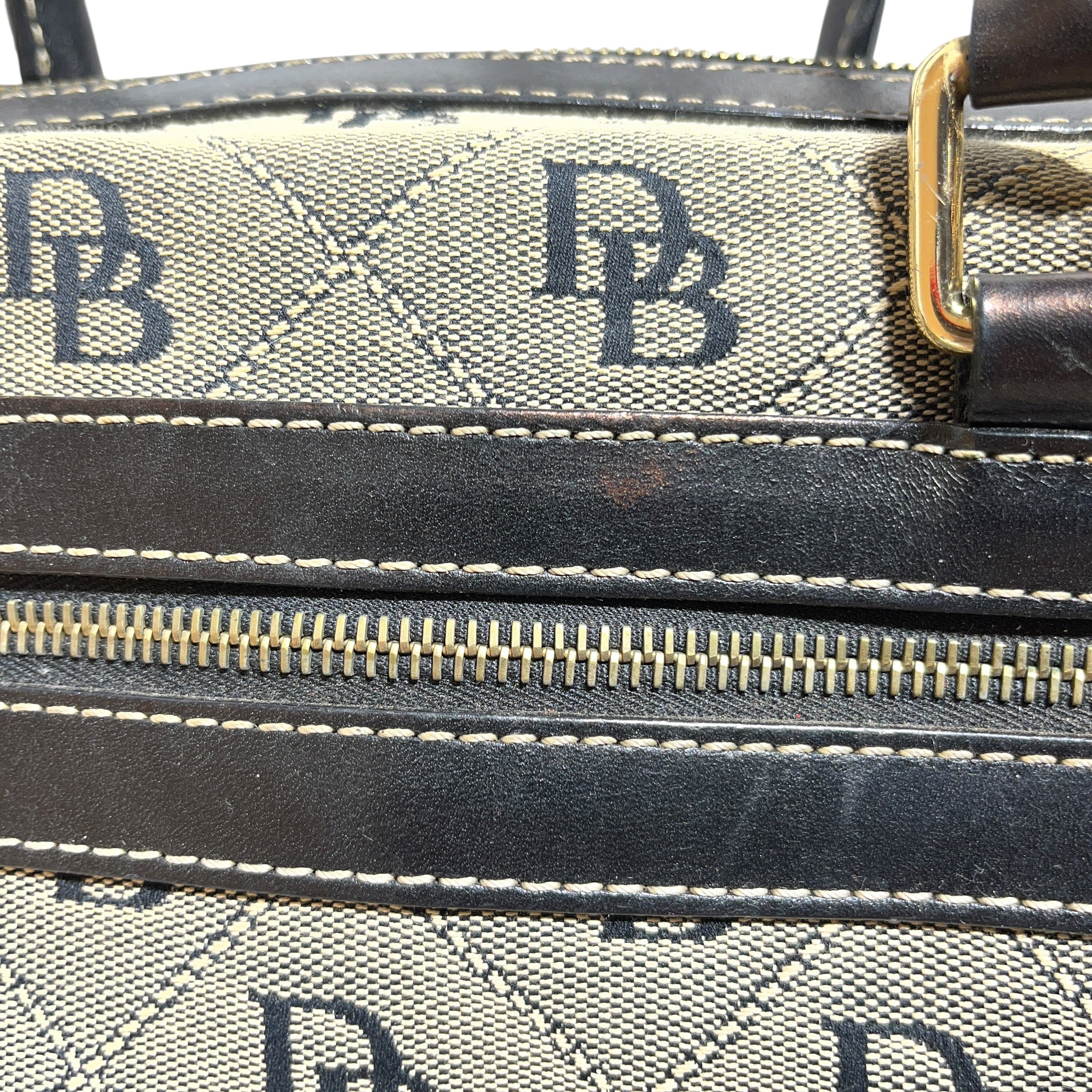 Dooney & Bourke/Tote Bag/Monogram/Cotton/BLK/Double Pocket Handbag