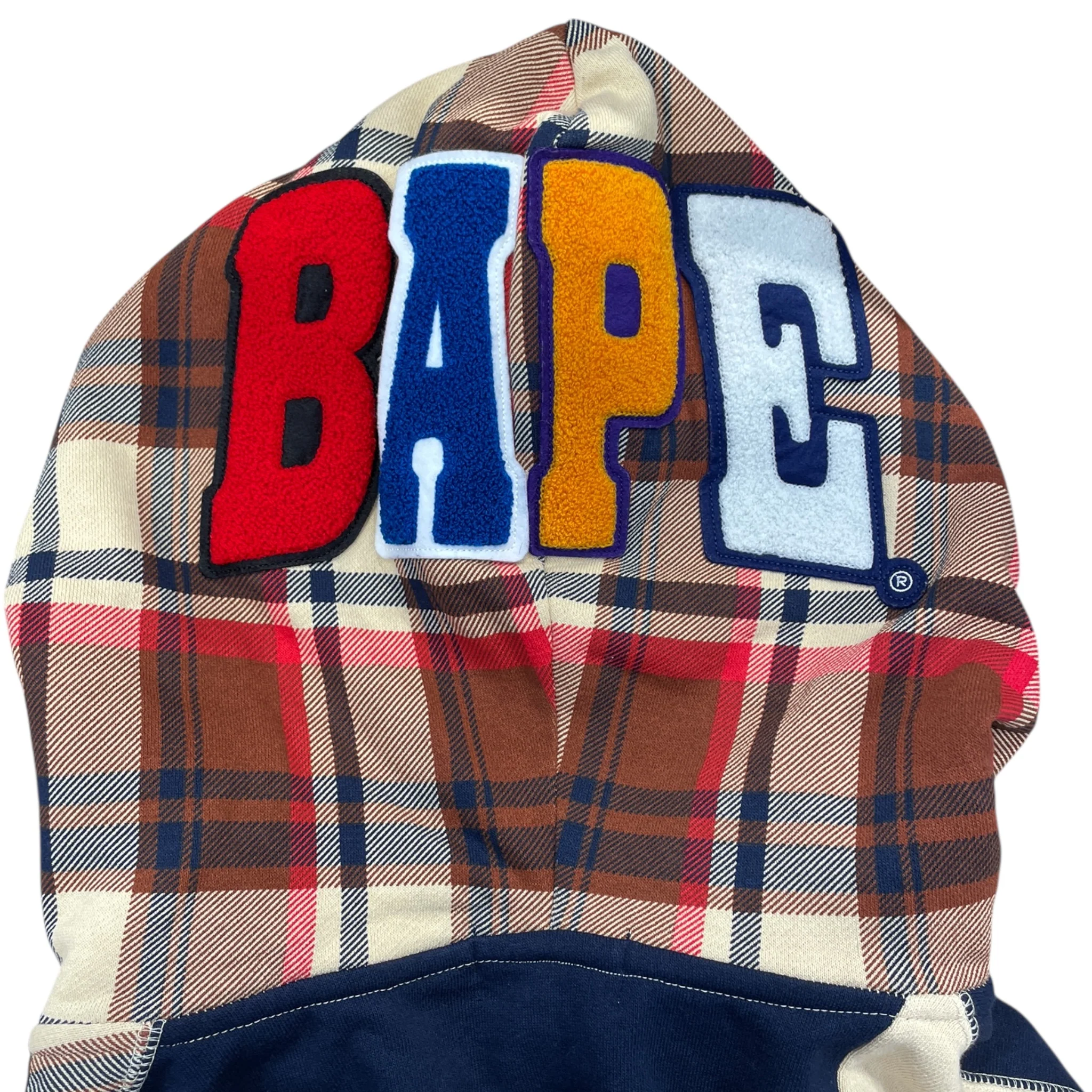 A BATHING APE/Zip Up Hoodie/XXXL/Plaid/Cotton/BEG/BAPE