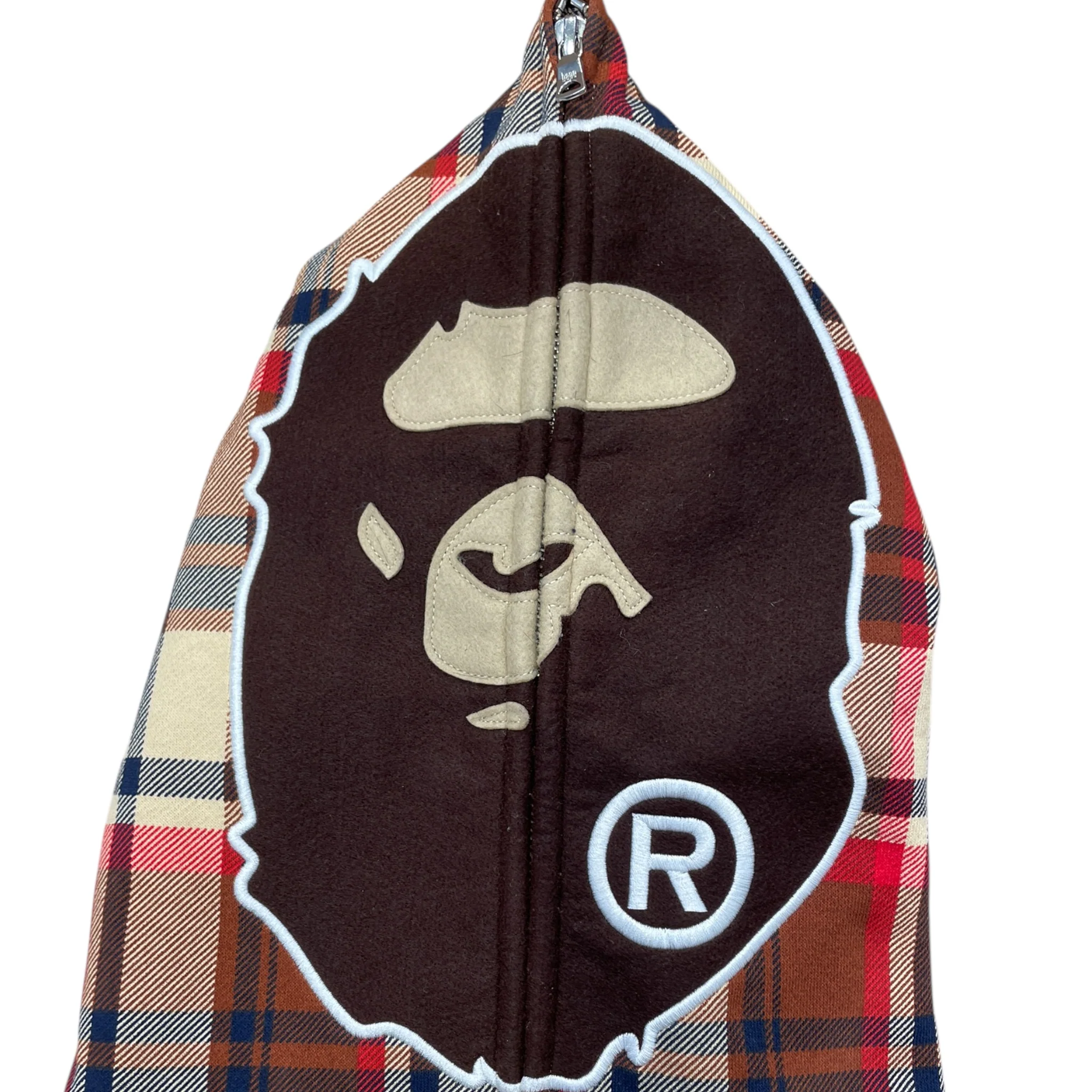 A BATHING APE/Zip Up Hoodie/XXXL/Plaid/Cotton/BEG/BAPE