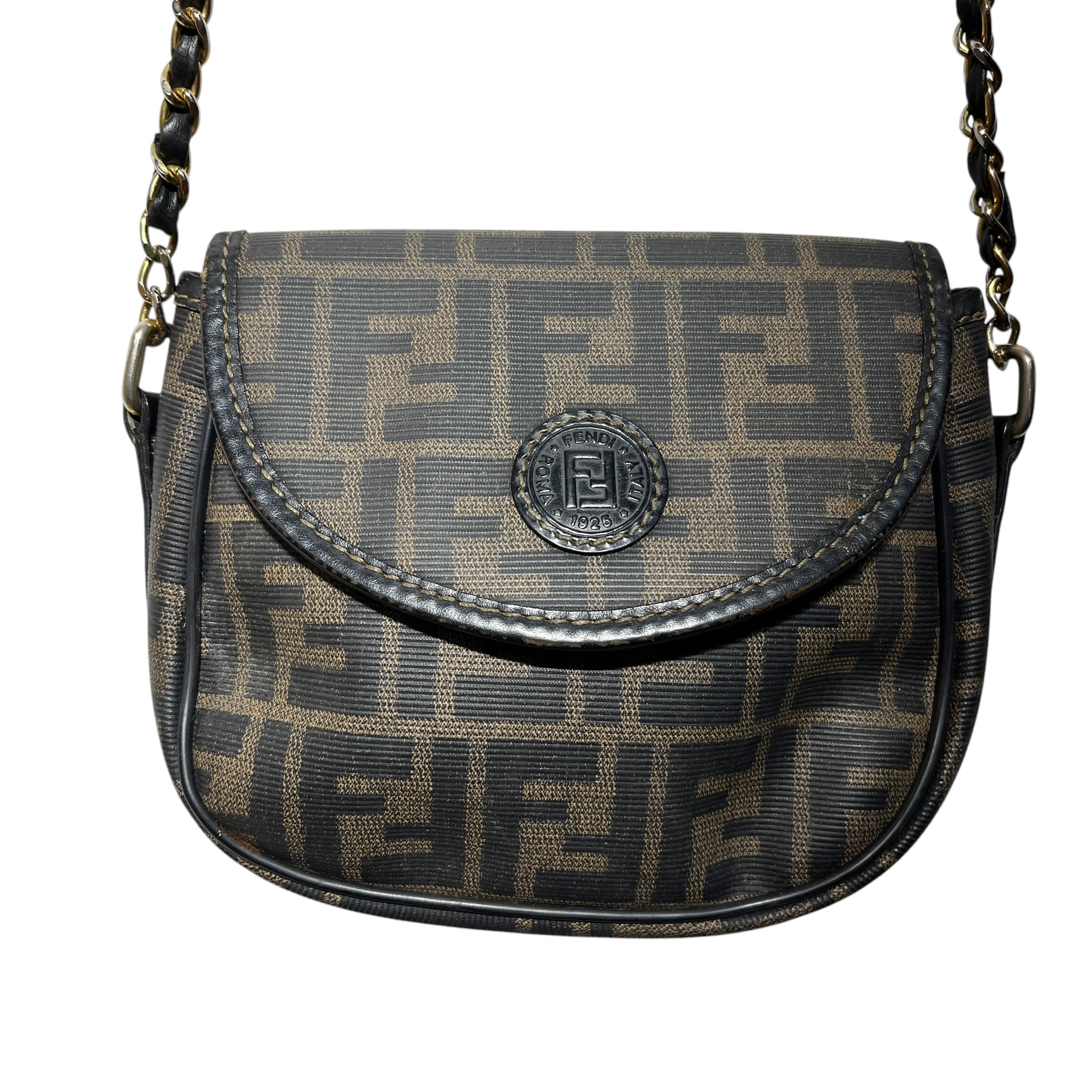 FENDI/Cross Body Bag/All Over Print/Leather/BRW/