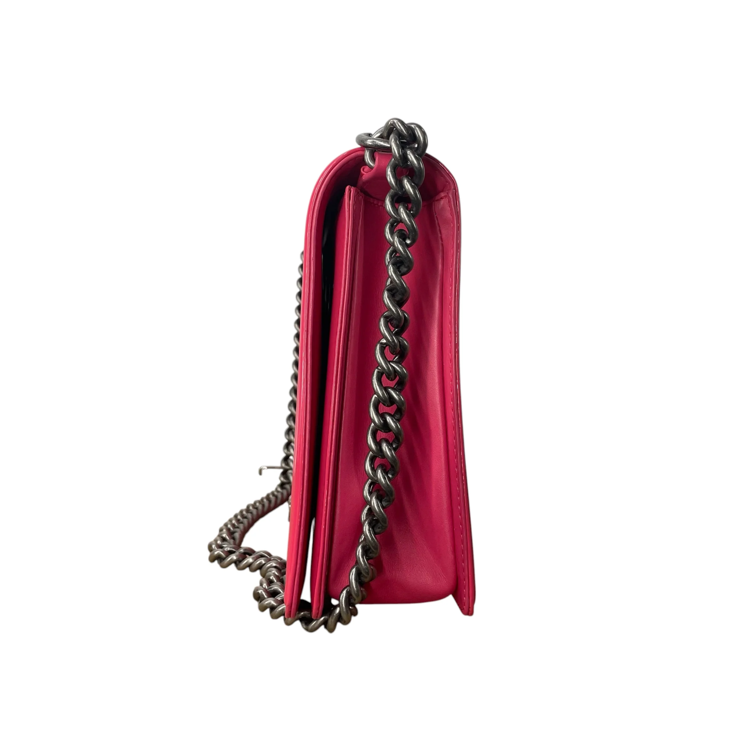 CHANEL/Cross Body Bag/Leather/PNK/17869624 PATENT BOY BAG