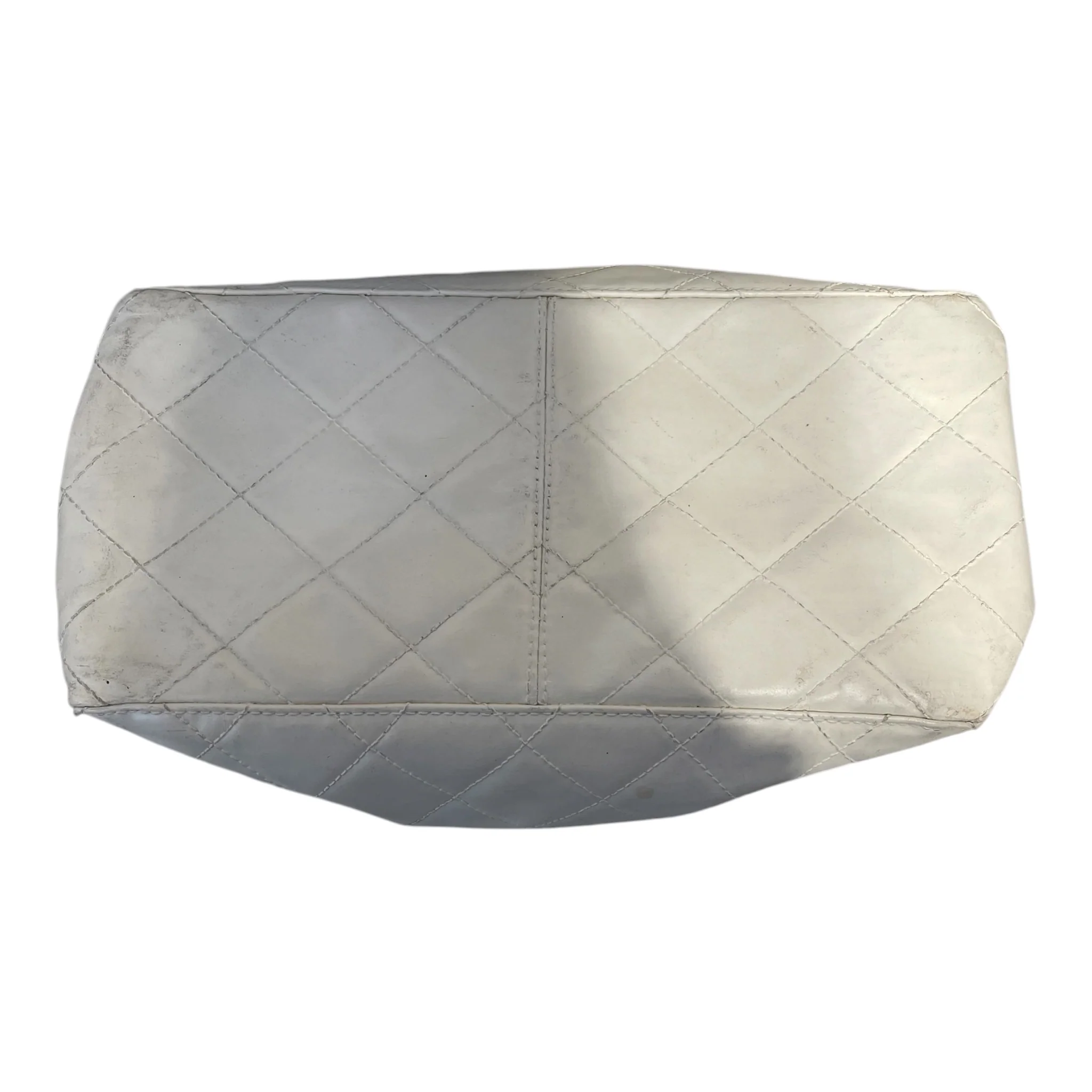 CHANEL/Basket Bag/Leather/WHT/VINTAGE CHANEL  98-96