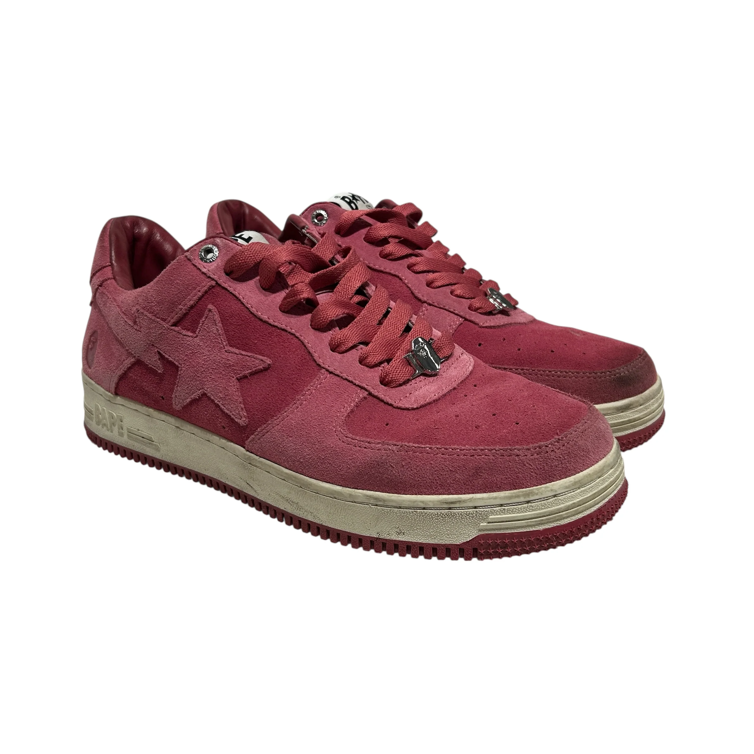A BATHING APE/Low-Sneakers/US 12/Suede/PNK/Bapesta Low Sneakers