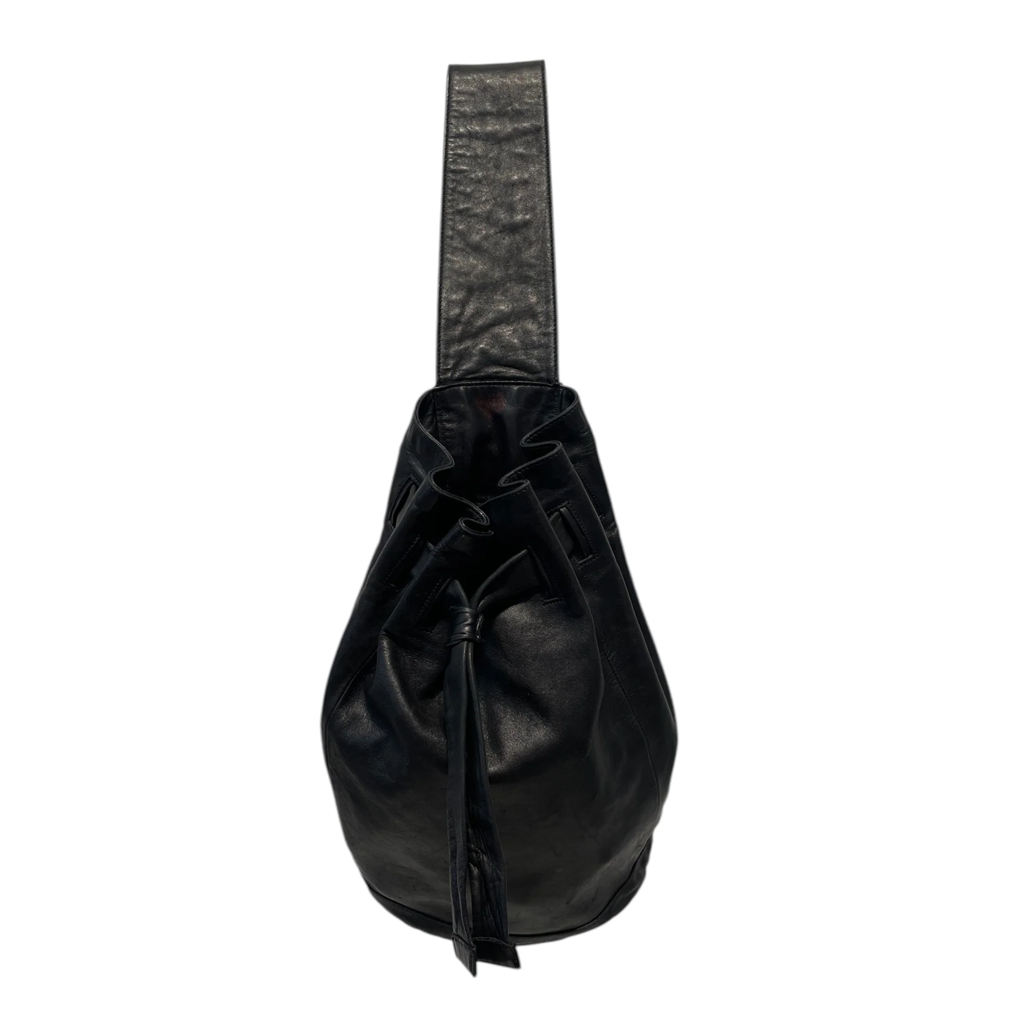 GUCCI/Bag/Leather/BLK/VINTAGE GUCCI BUCKETBAG