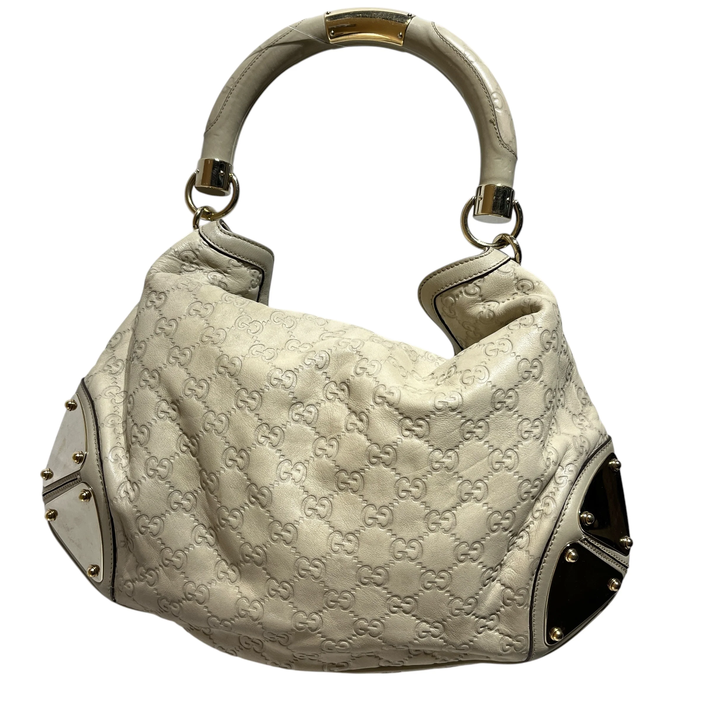 GUCCI/Hand Bag/Monogram/Leather/CRM/Babouska Indy