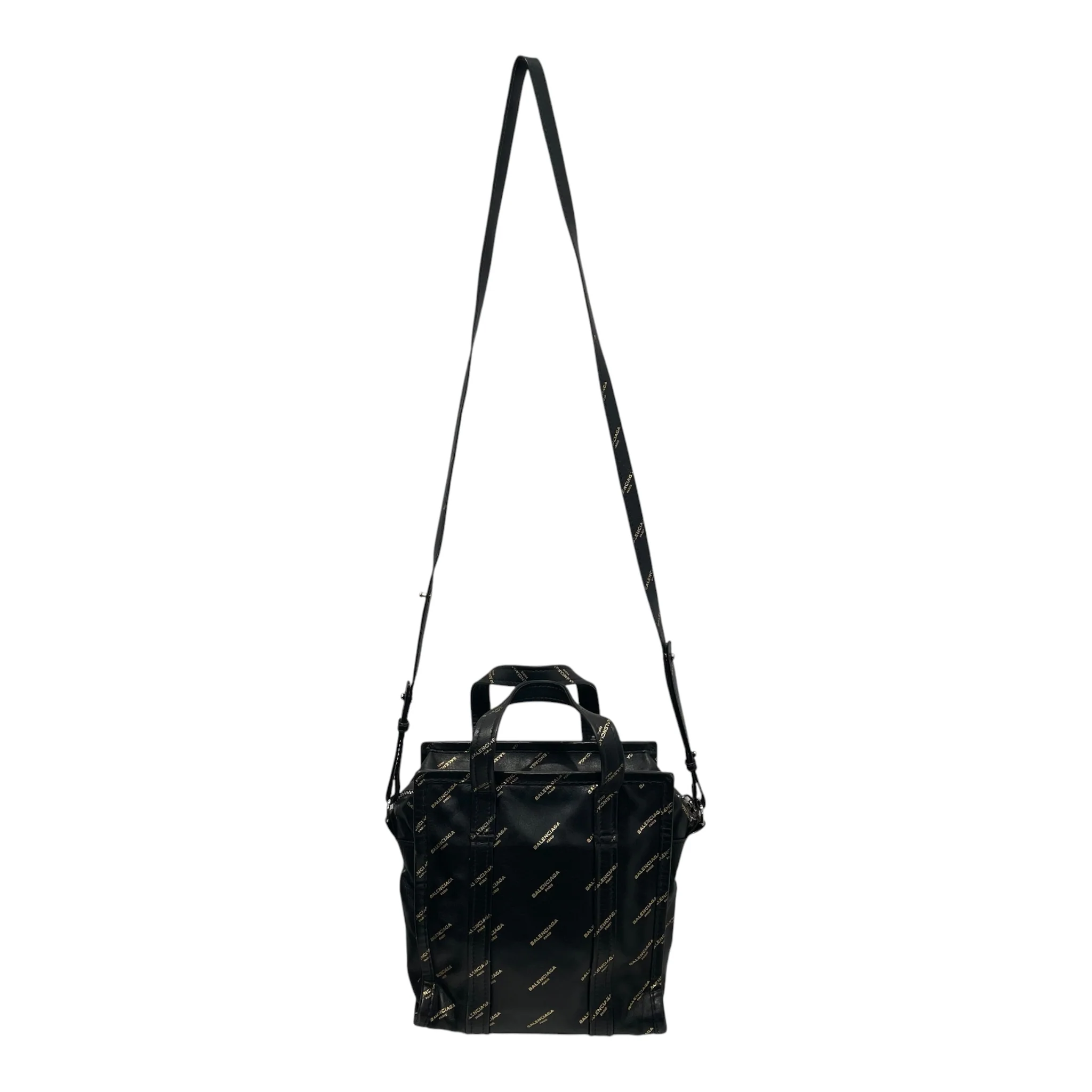 BALENCIAGA/Hand Bag/Monogram/Leather/BLK/GLD MONOGRAM