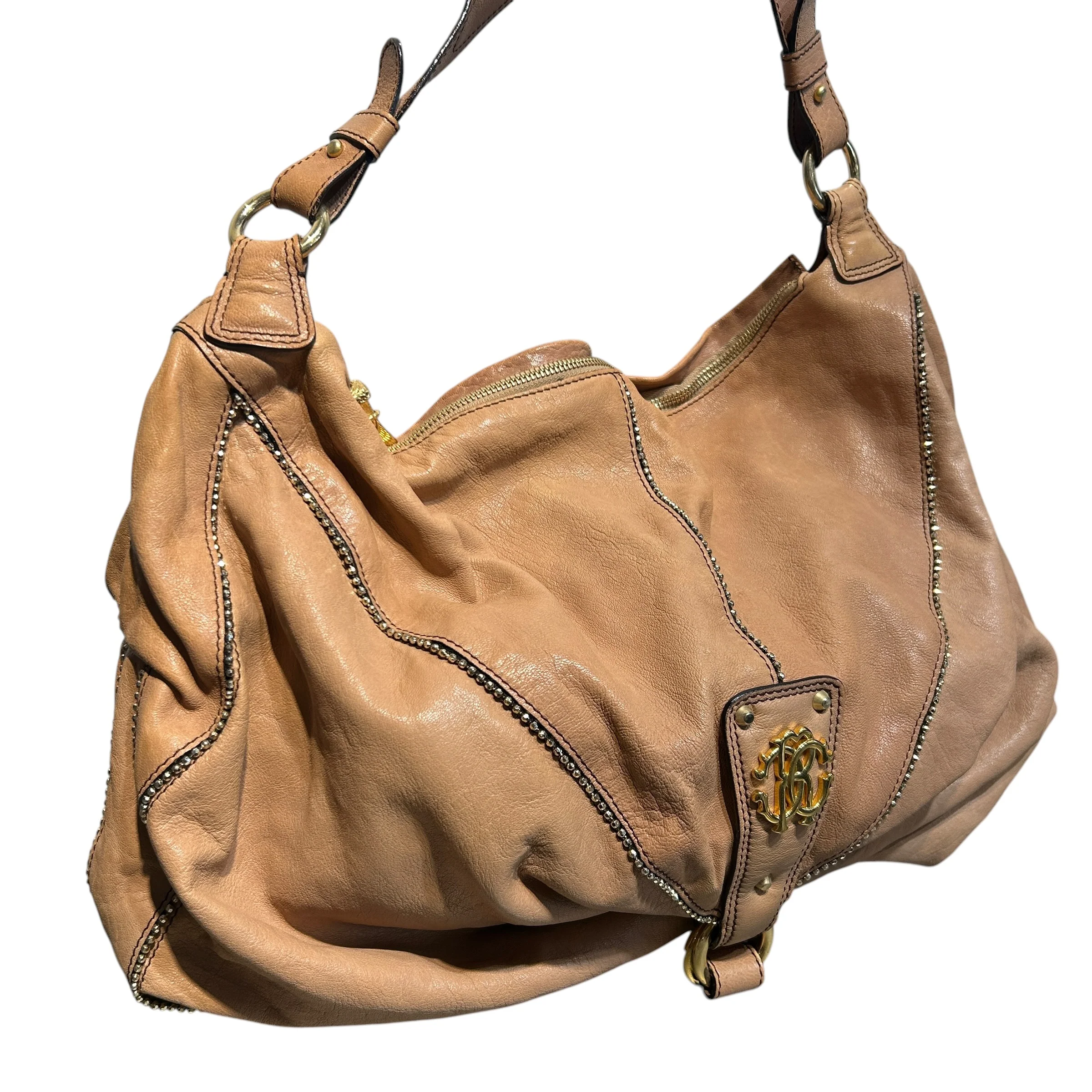 roberto cavalli/Tote Bag/Leather/CML/Hobo, Gold Beads/Synch btm