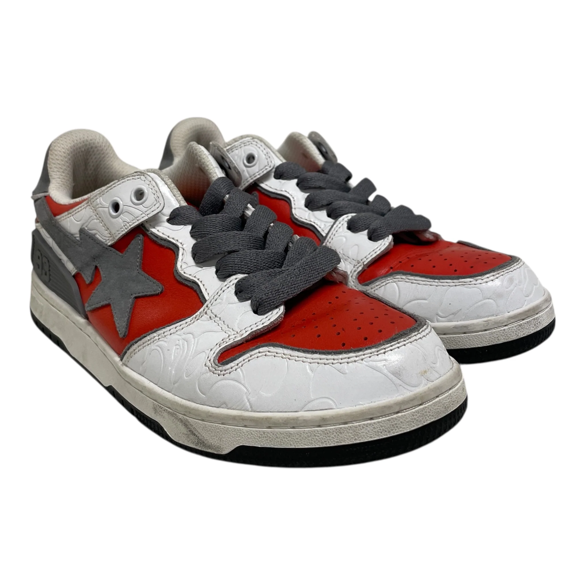 BAPE STA!/Low-Sneakers/US 6/Cotton/ORN/GREY STAR