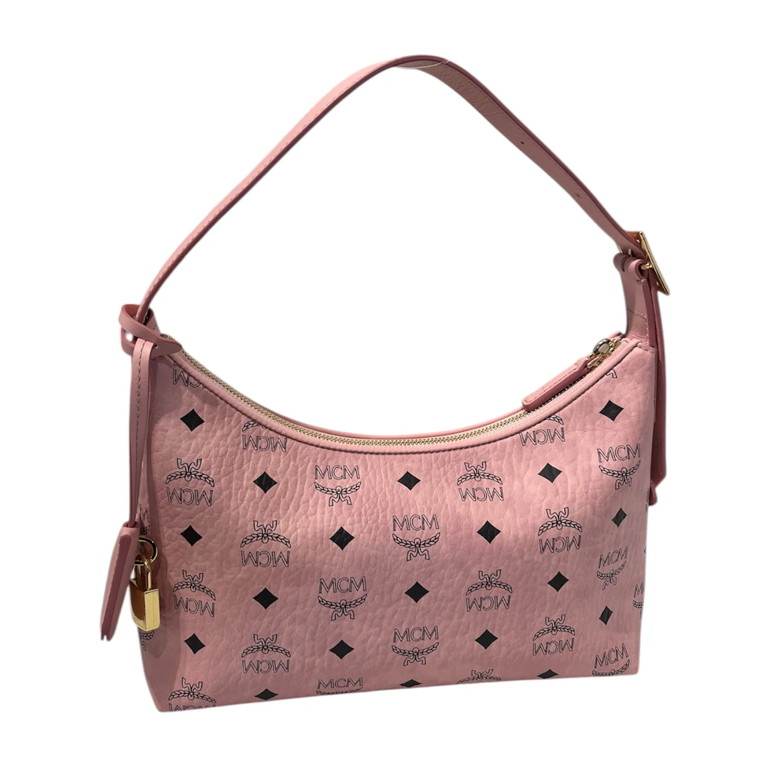 MCM/Hand Bag/Monogram/Leather/PNK/MCM Aren Hobo Visetos Mono