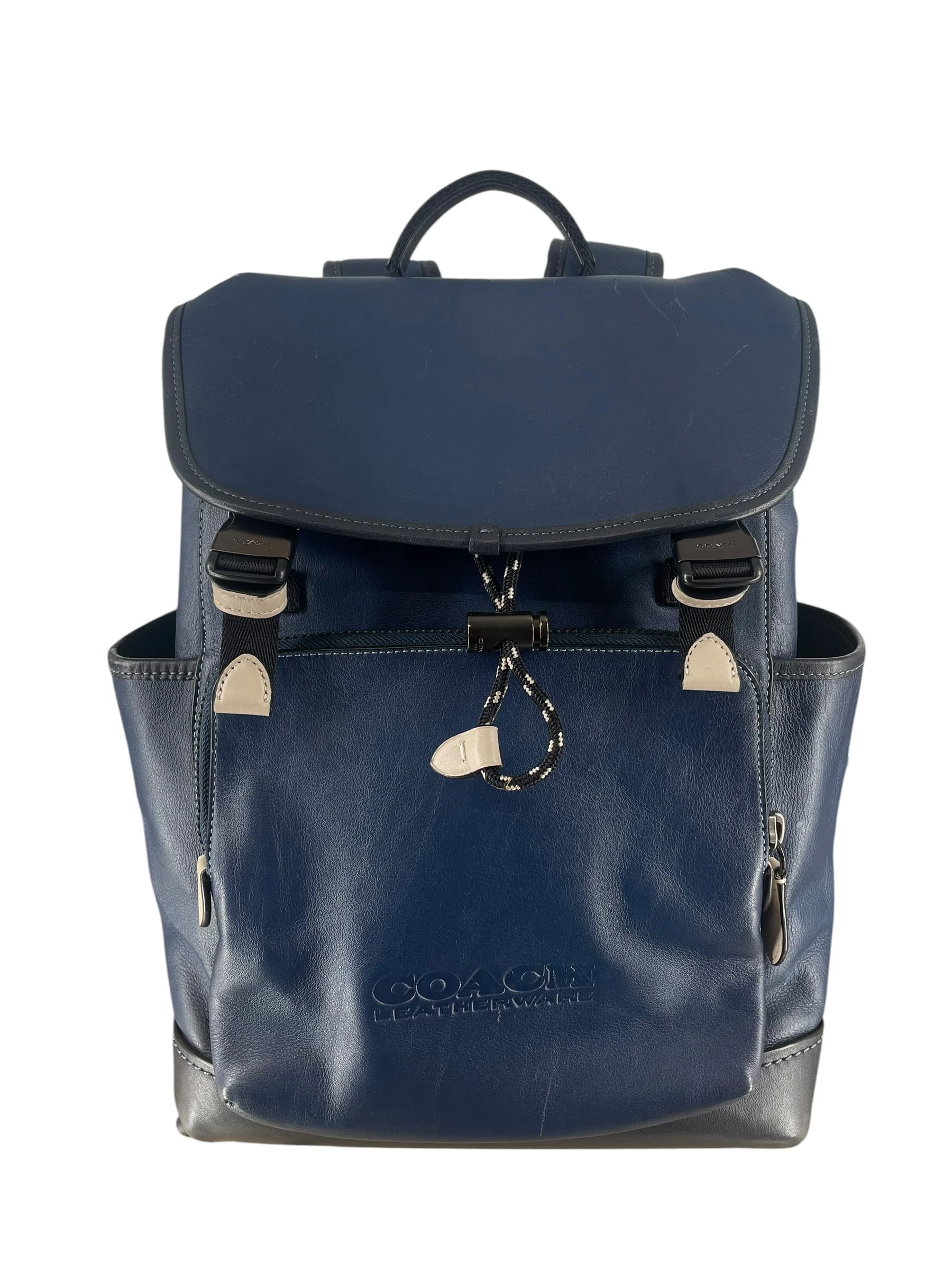 COACH/Backpack/Leather/NVY/NAVY LEAGUE FLAP  BACKPACK