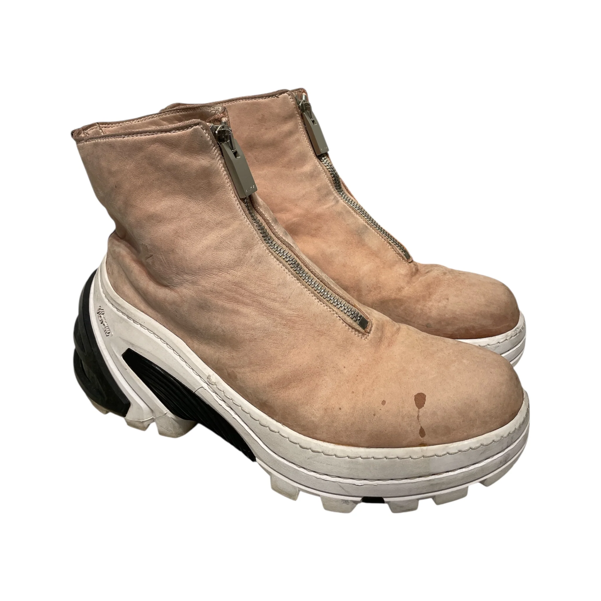 1017 ALYX 9SM(ALYX)/Hi-Sneakers/EU 42/Leather/BEG/Vibram Sole Front Zipper