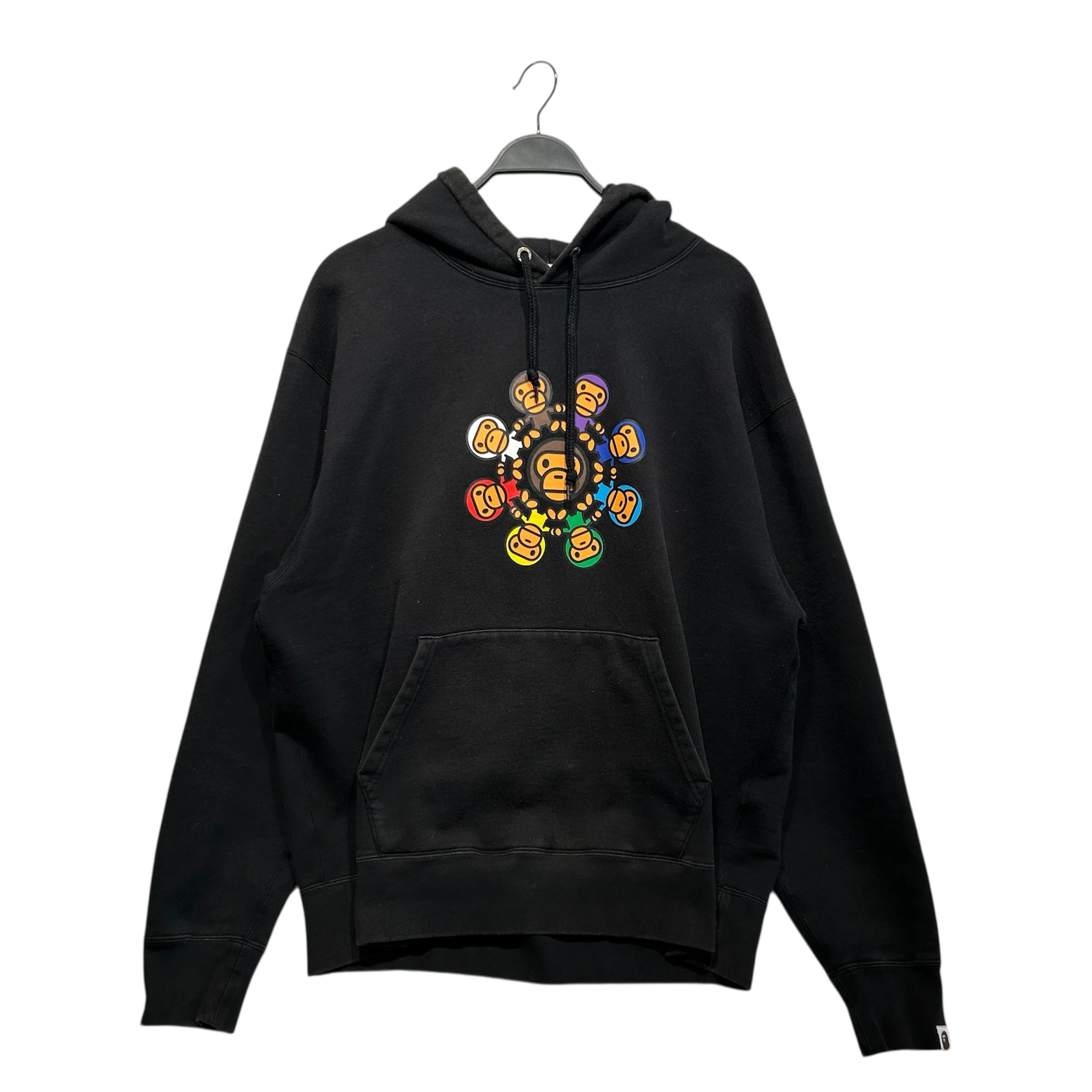 A BATHING APE/Hoodie/XL/Graphic/Cotton/BLK/Milo Circle