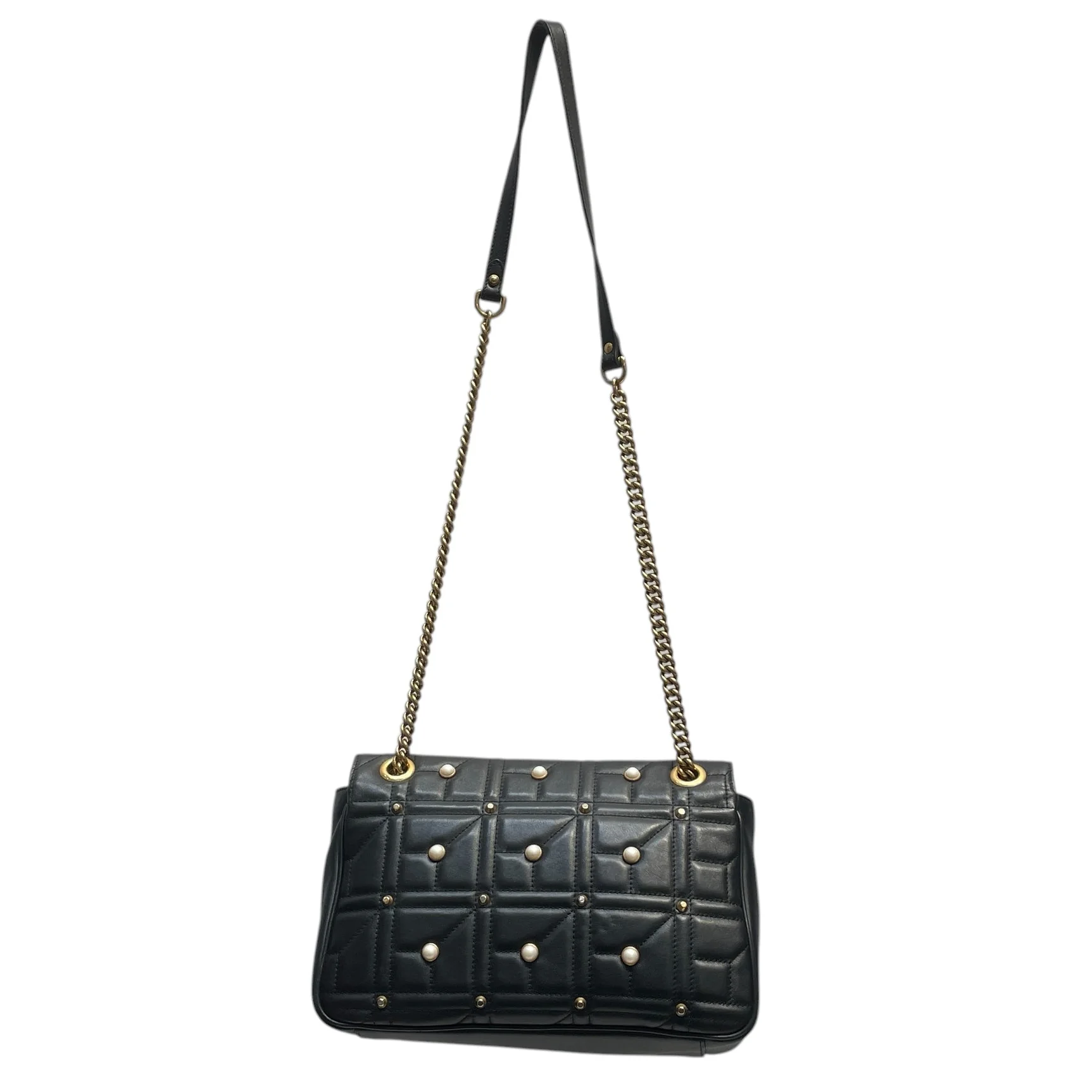 GUCCI/Cross Body Bag/Leather/BLK/Marmont Pearl Bag
