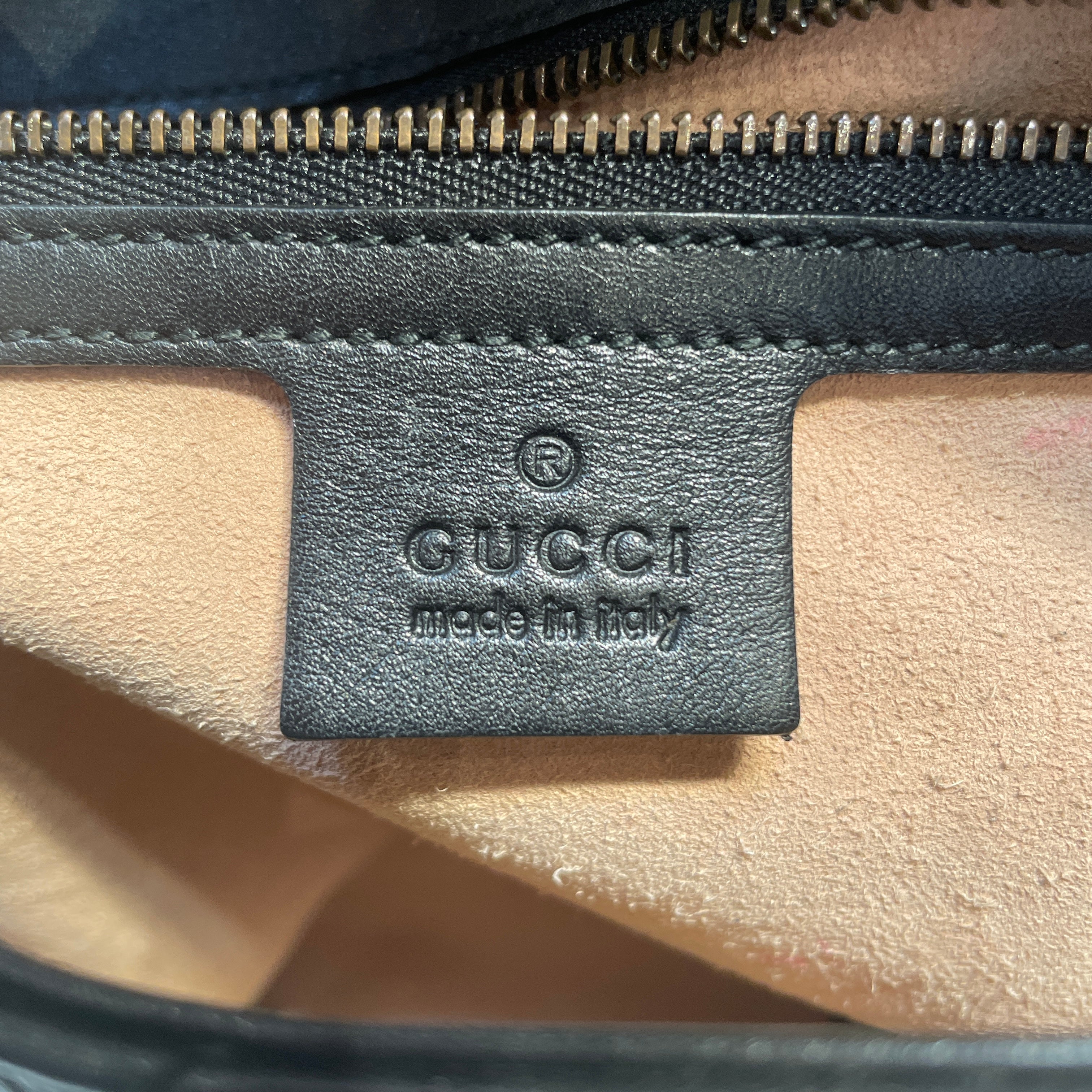 GUCCI/Cross Body Bag/Leather/BLK/Marmont Pearl Bag
