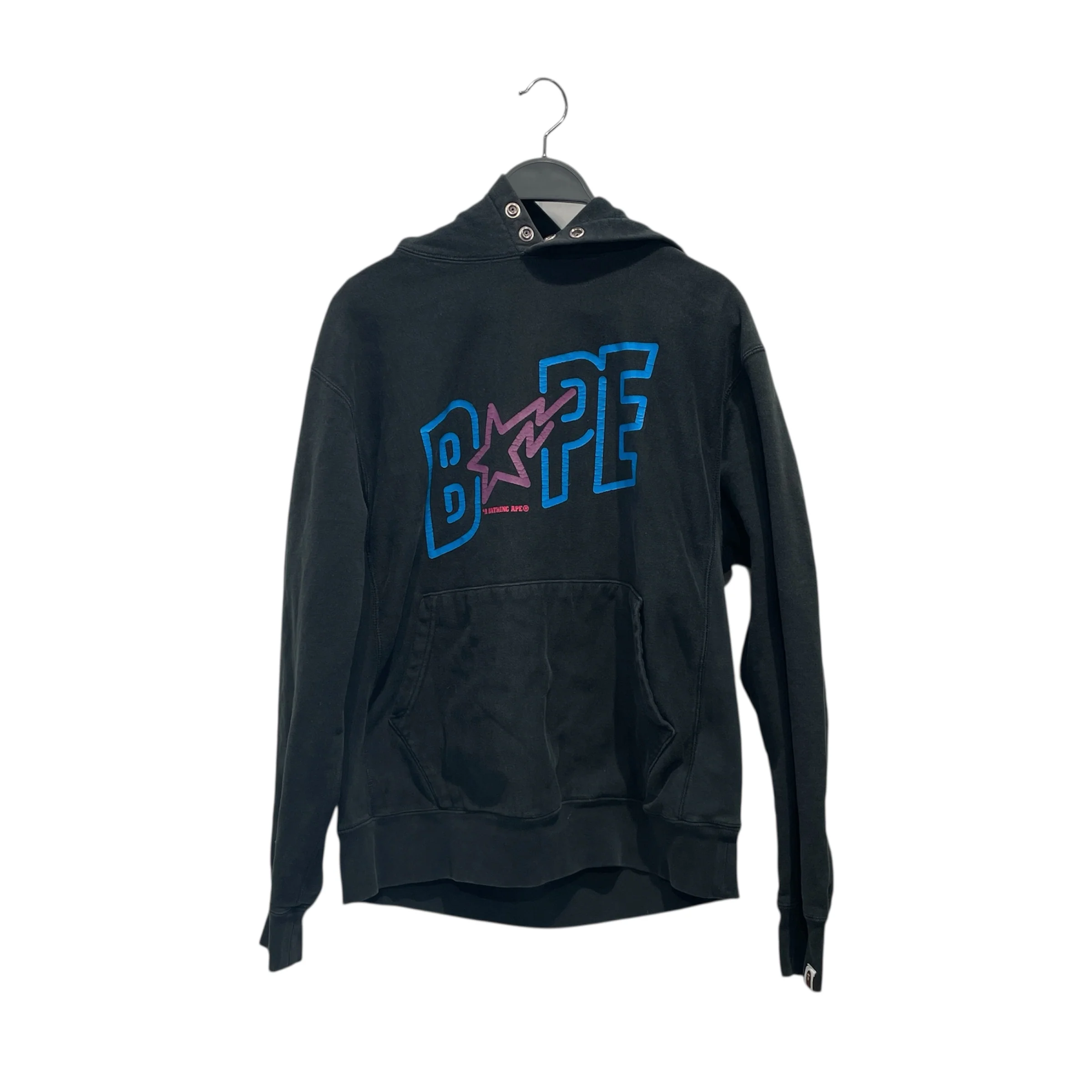 A BATHING APE/Hoodie/M/Cotton/BLK/Oversize/A BATHING APE NEON HOODIE