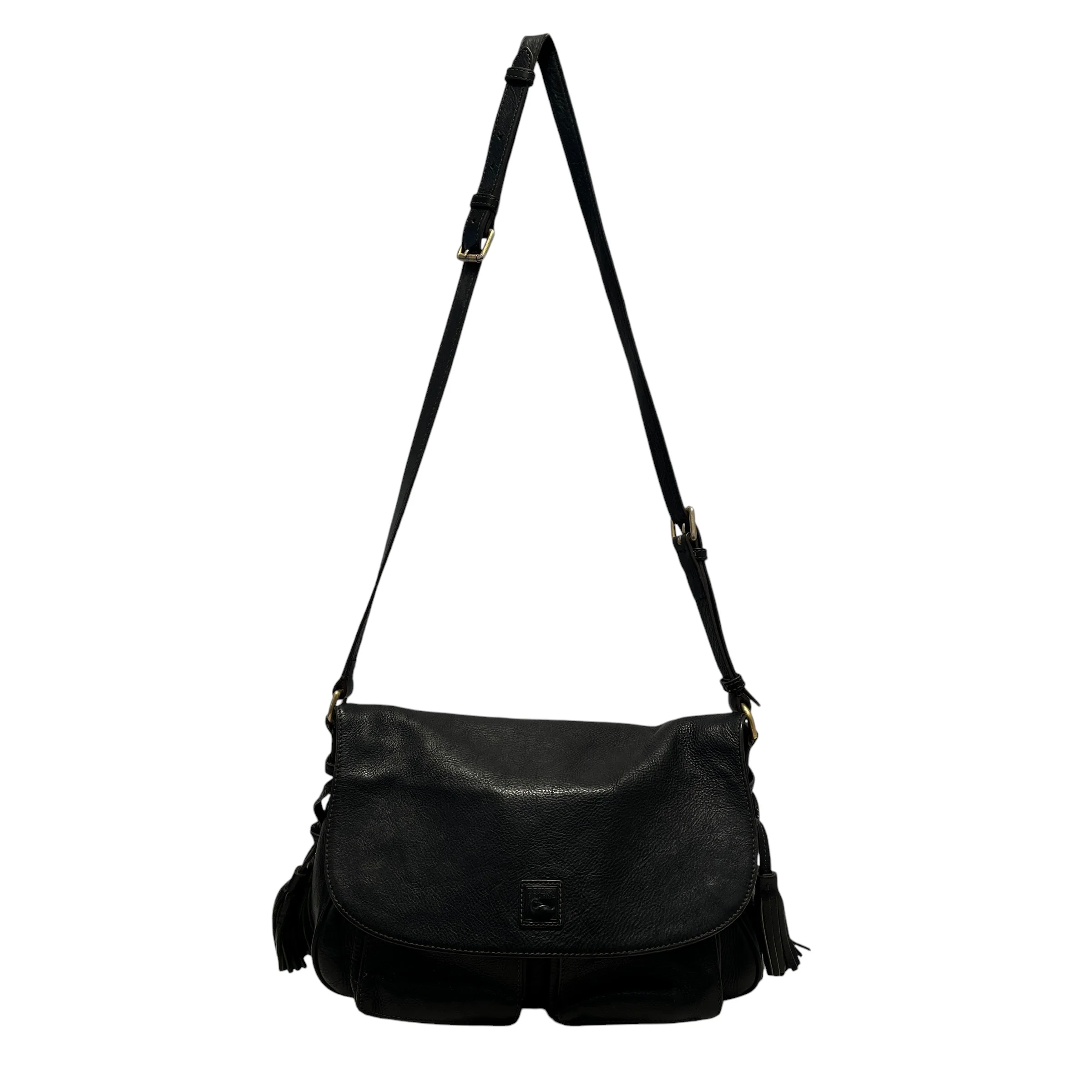 Dooney & Bourke/Cross Body Bag/Leather/BLK/florentine foldover messenger