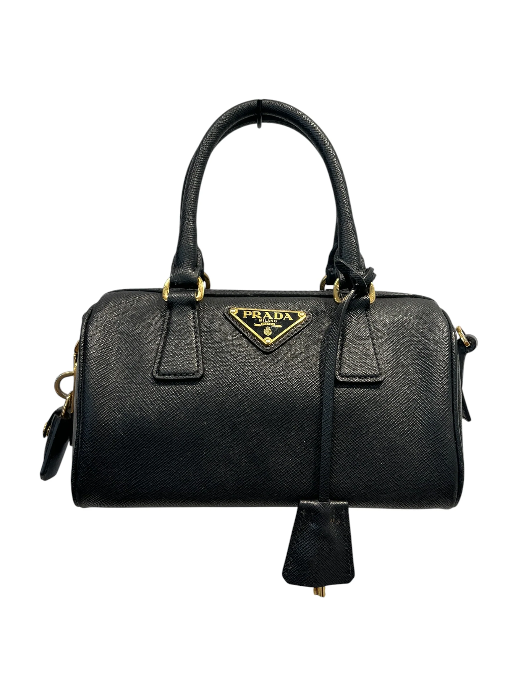PRADA/Bag/Leather/BLK/SAFFIANO TOP HANDLE BAG