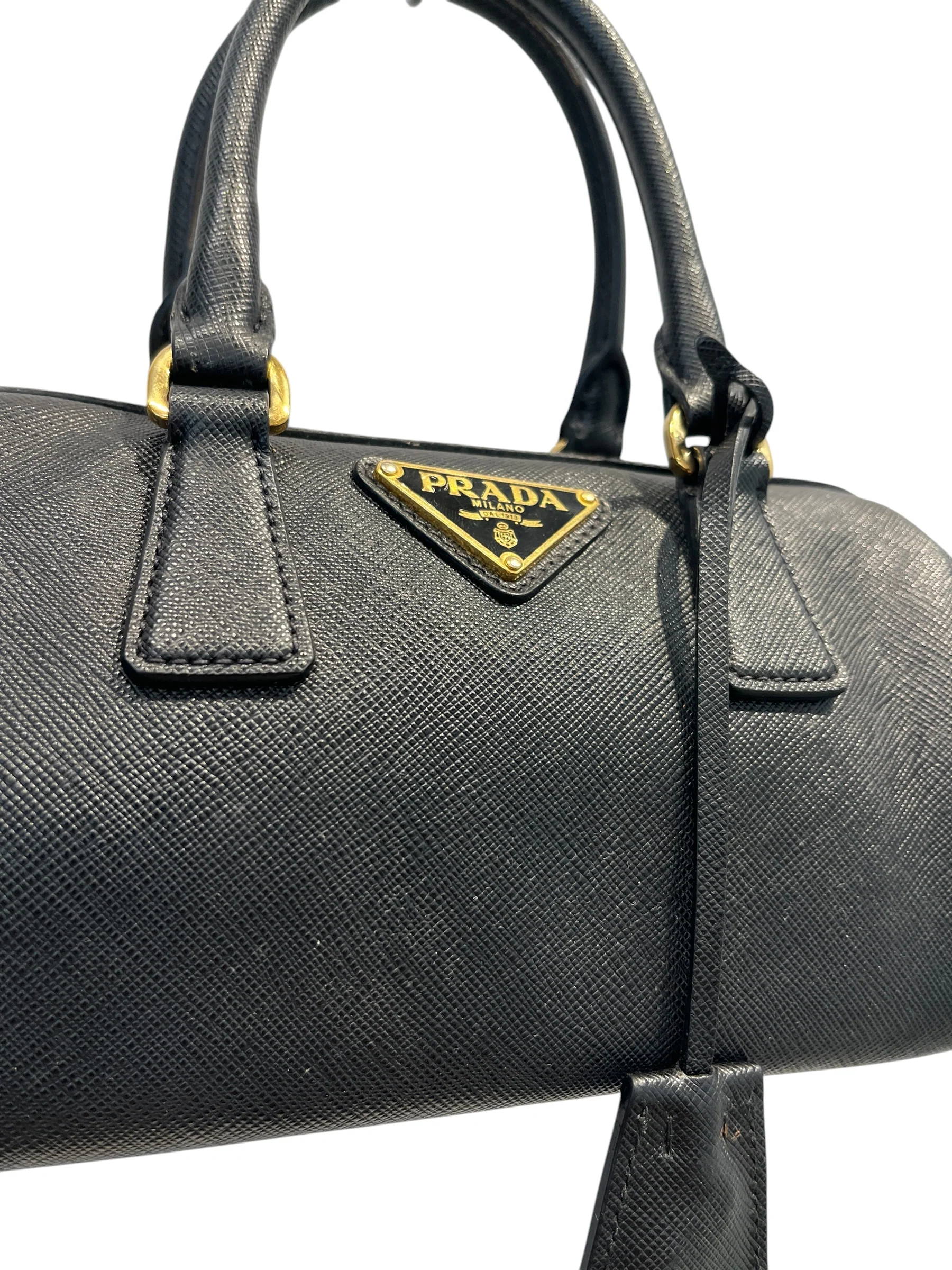 PRADA/Bag/Leather/BLK/SAFFIANO TOP HANDLE BAG