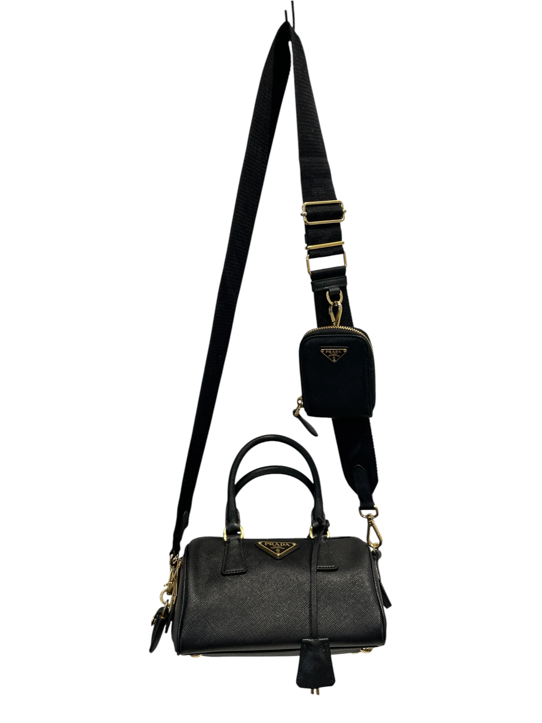 PRADA/Bag/Leather/BLK/SAFFIANO TOP HANDLE BAG