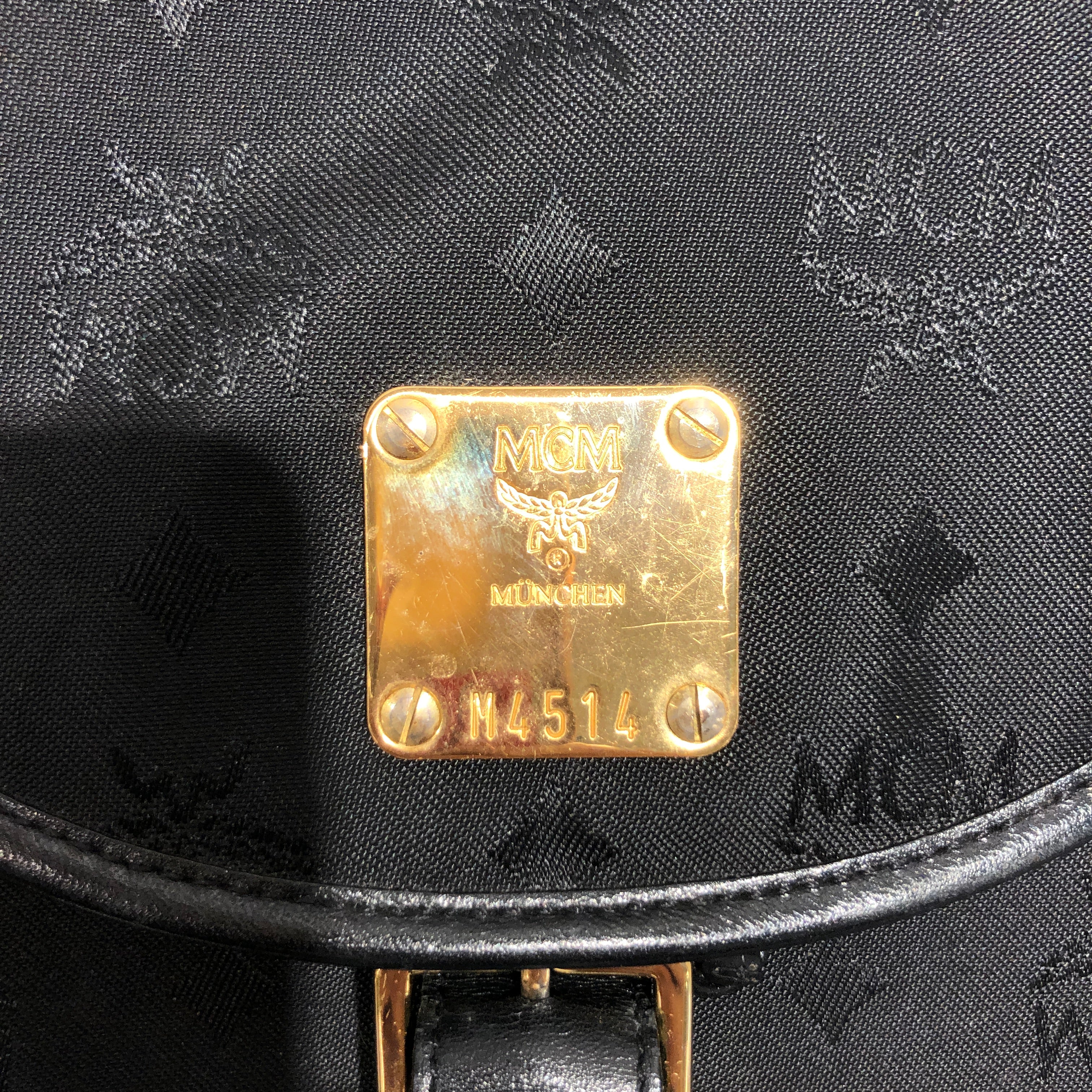 MCM/Backpack/Monogram/Nylon/BLK/