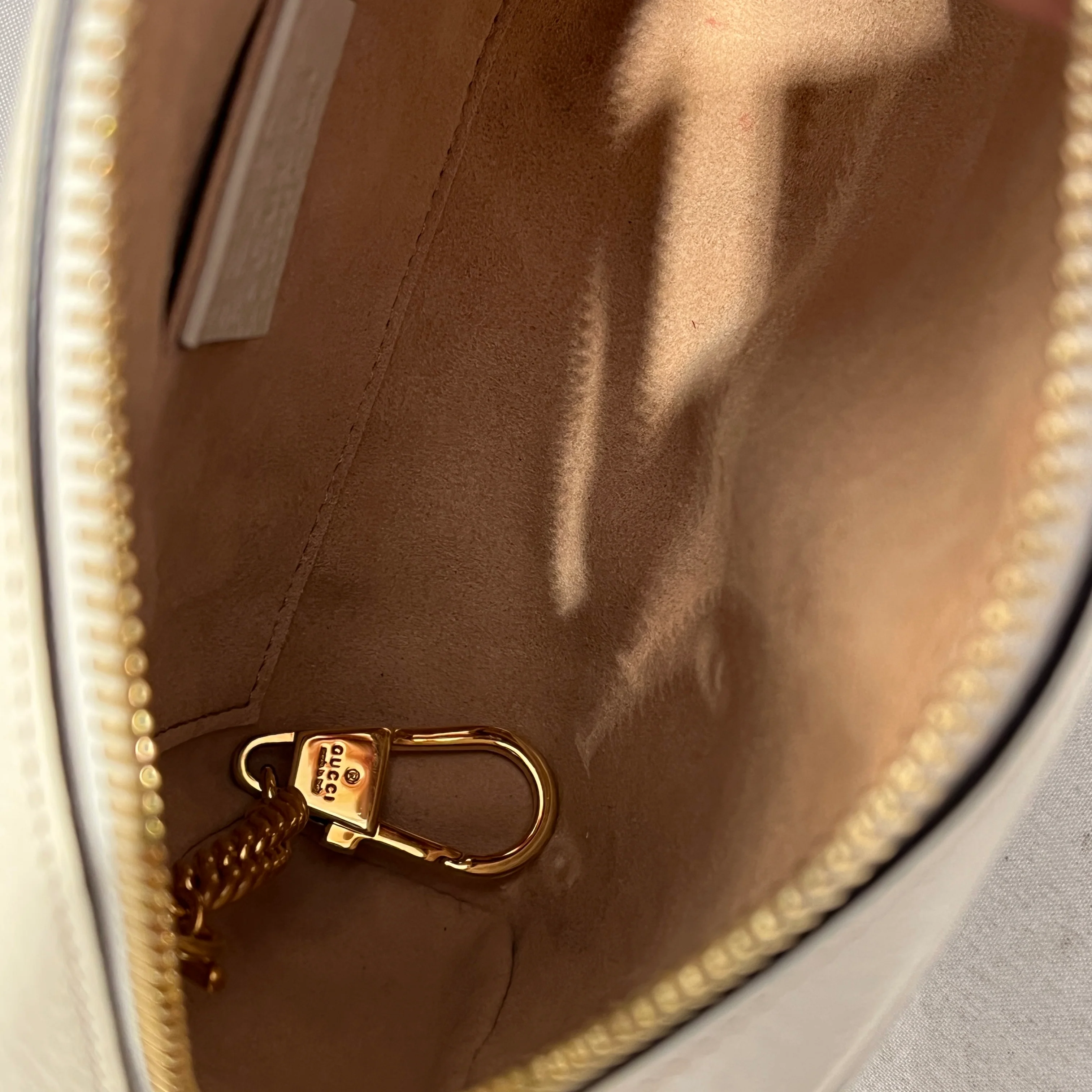 GUCCI/Cross Body Bag/Monogram/Leather/CRM/OPHIDIA MINI